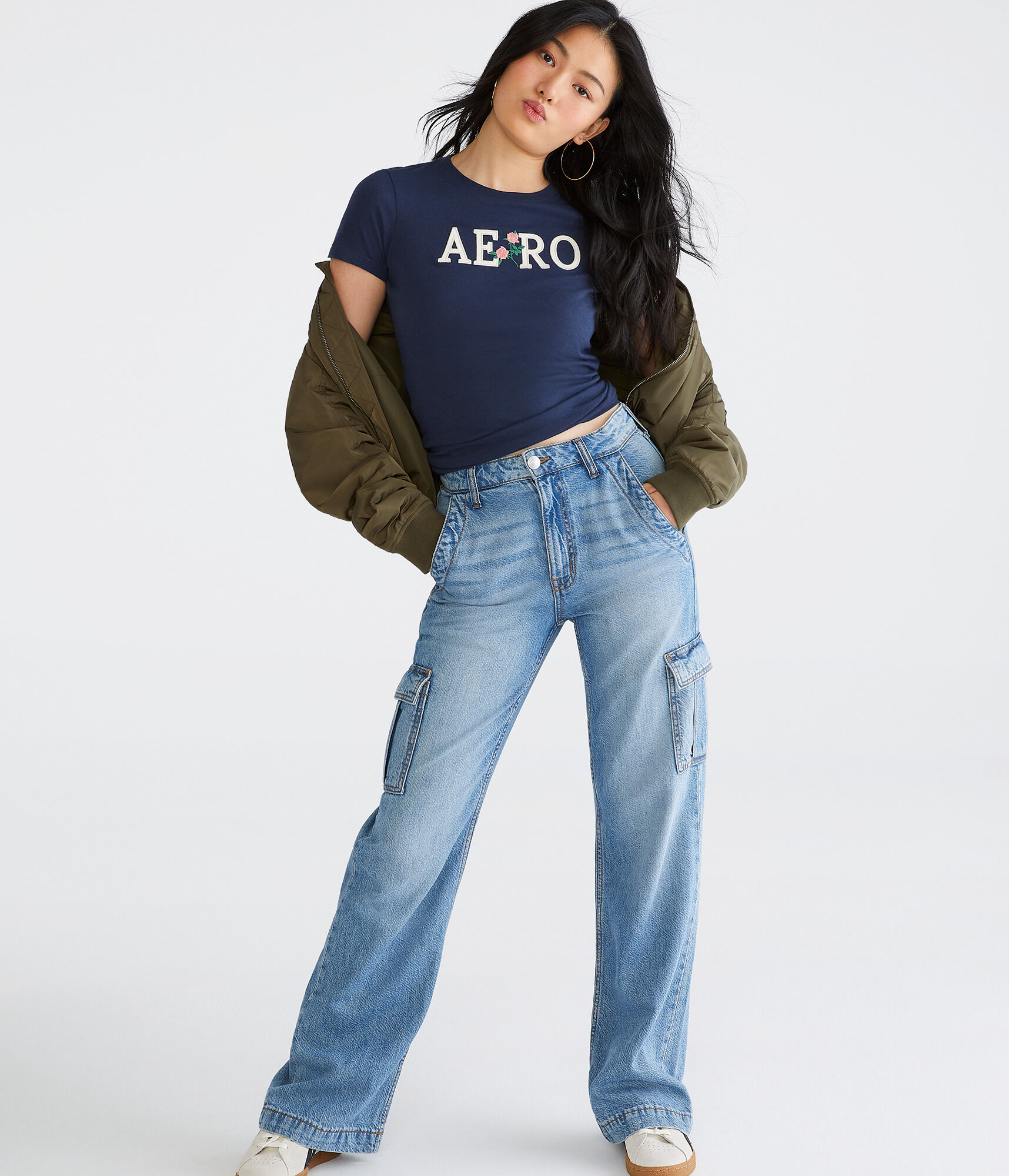 Aero Floral Appliqué Graphic Tee
