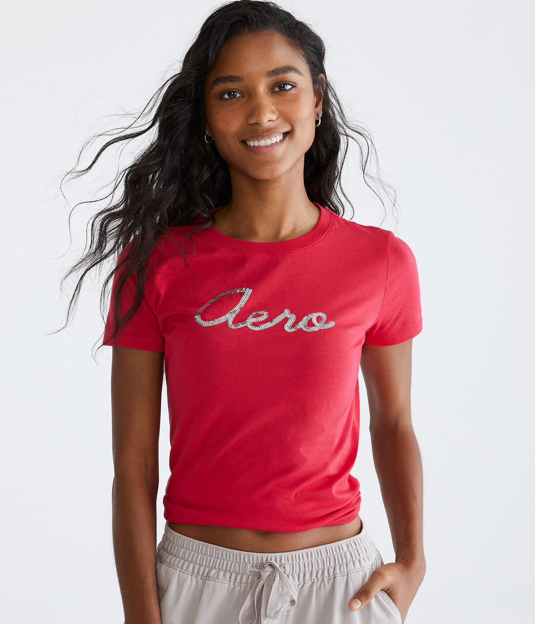 Aero Sequin Logo Graphic Tee