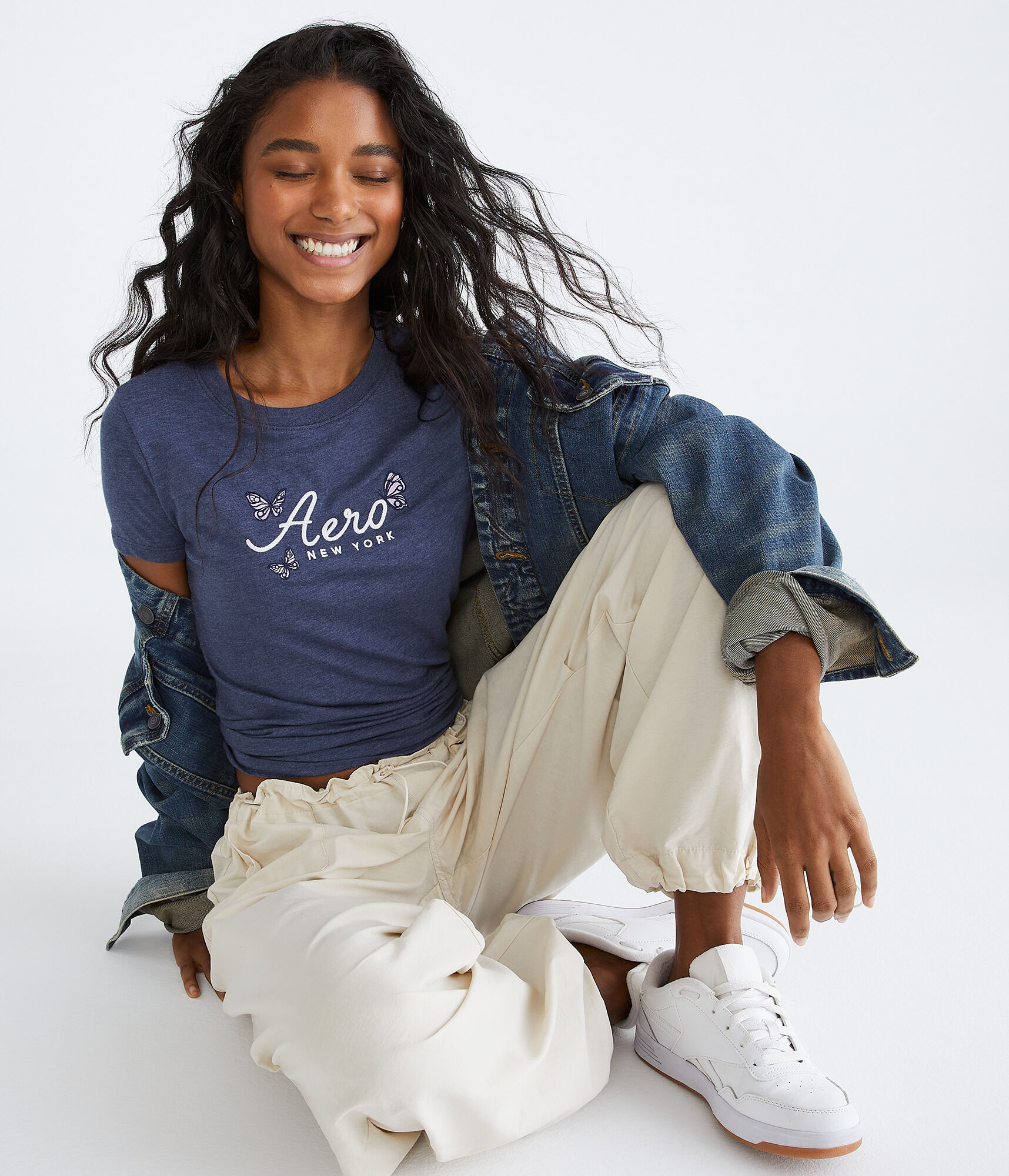 Aero Script Butterflies Graphic Tee
