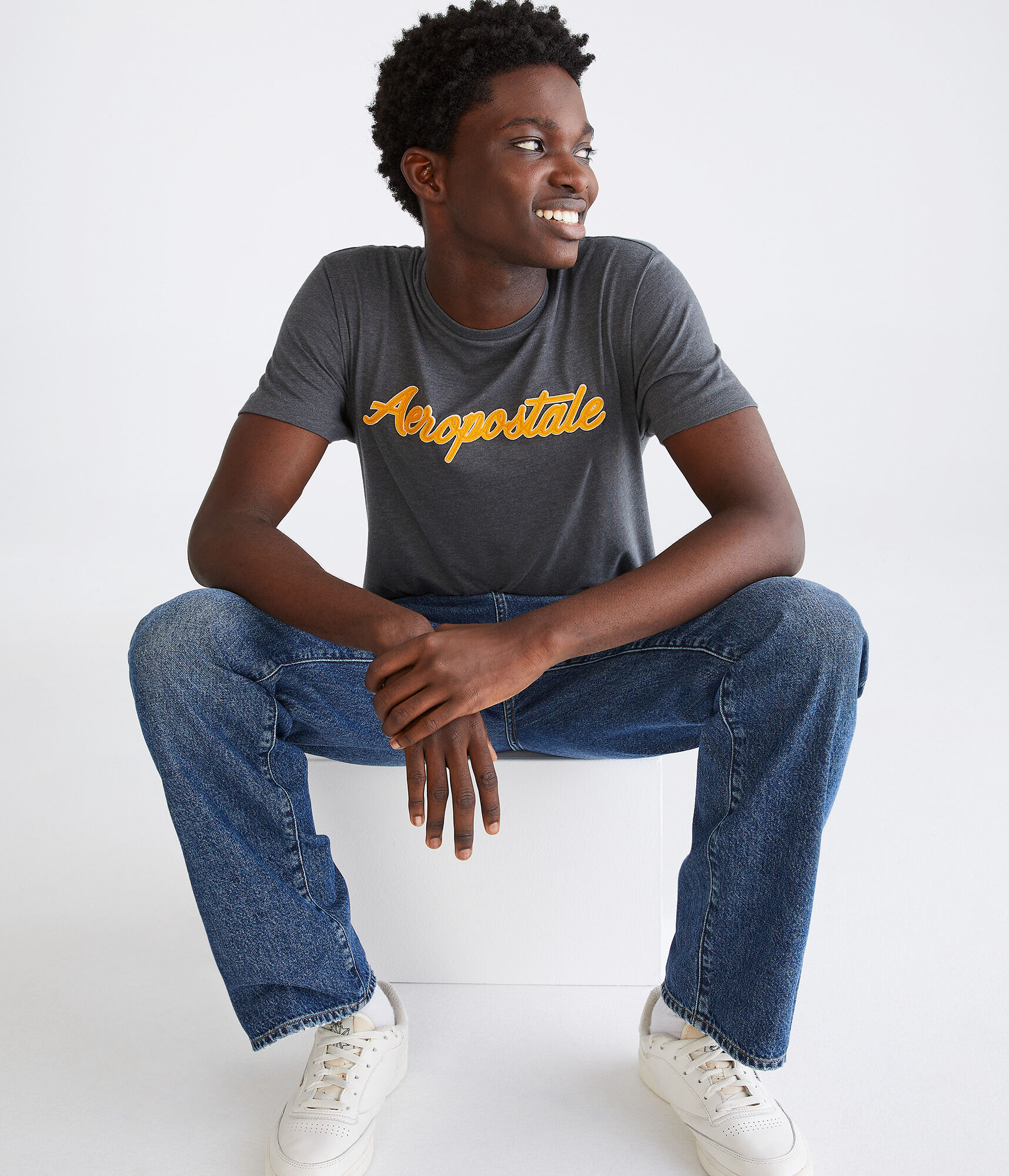 Aeropostale Script Logo Appliqué Graphic Tee