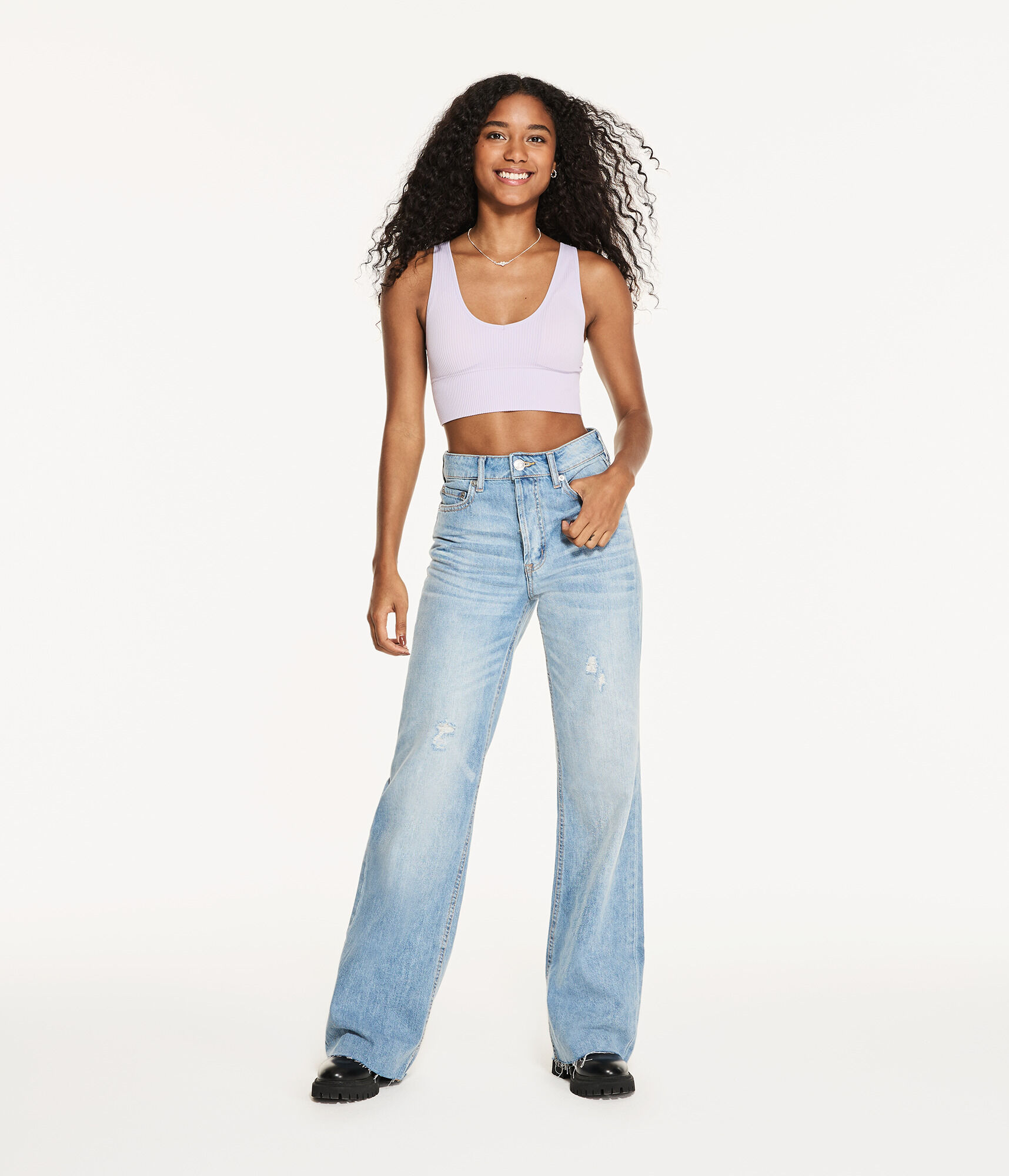 Ribbed Seamless Long-Line Bralette
