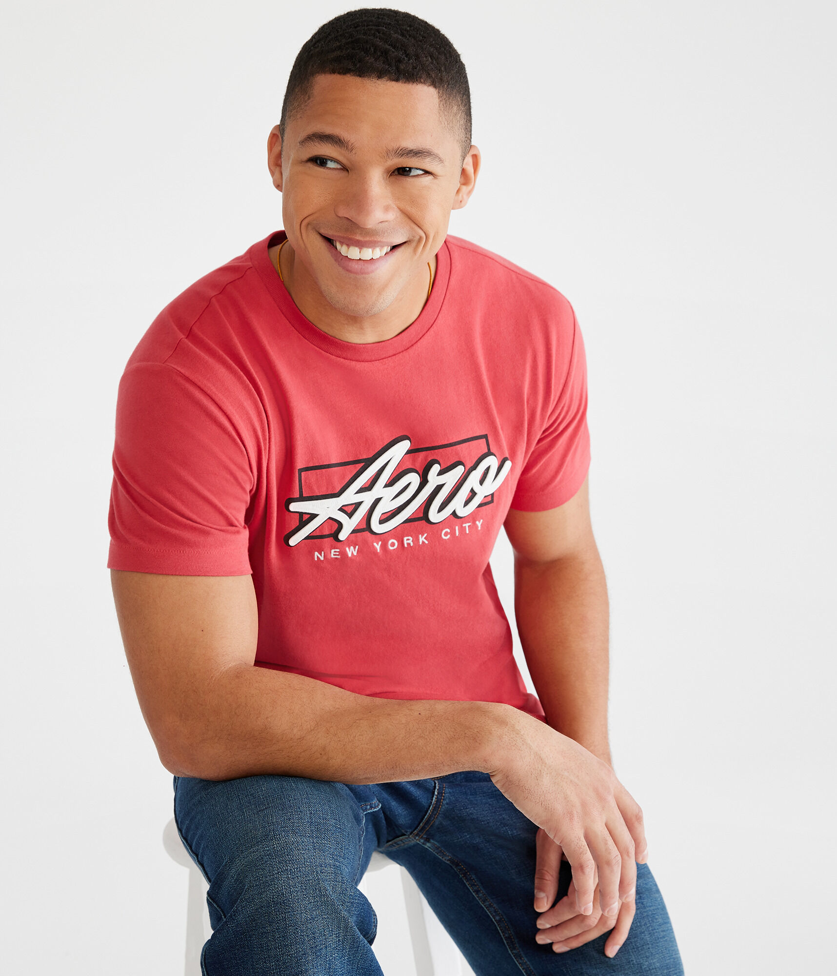 Aero Script Logo Appliqué Graphic Tee