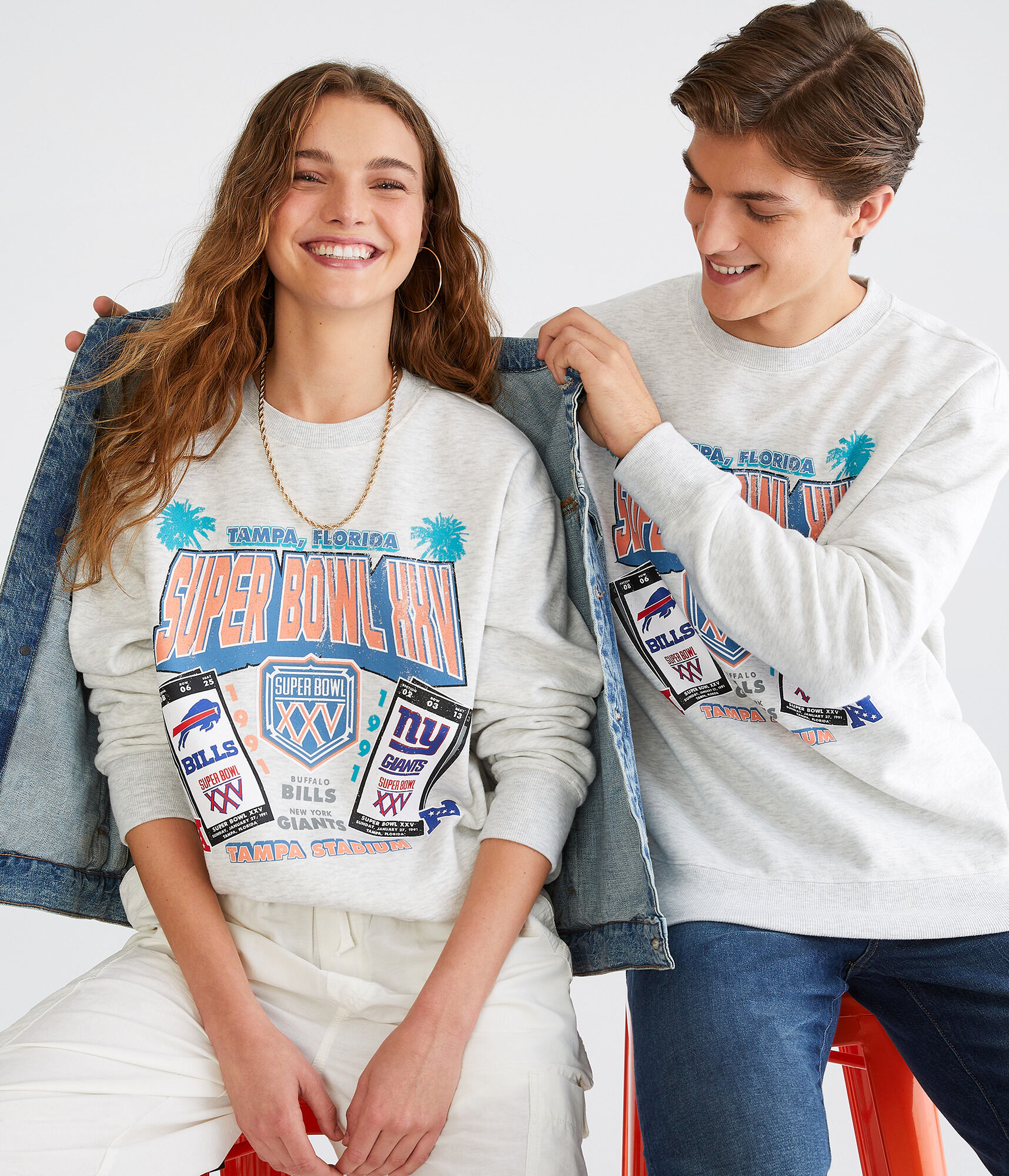 Super Bowl XXV Bills & Giants Crew Sweatshirt