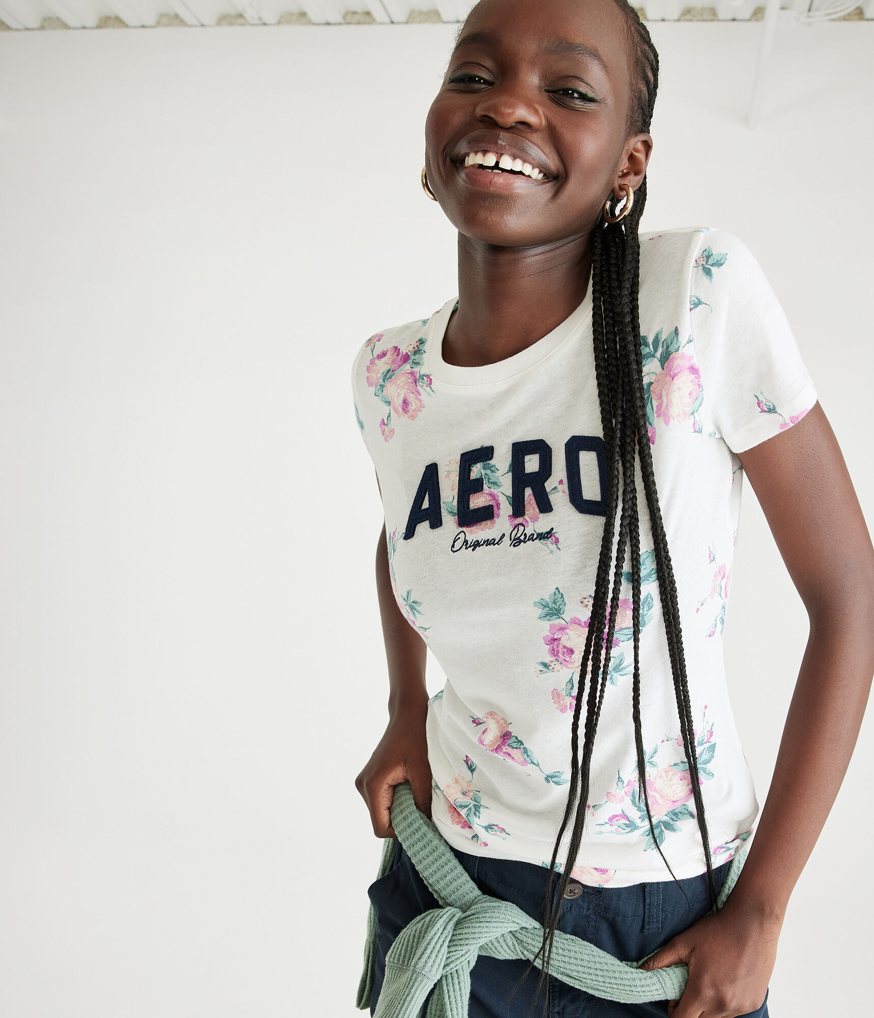 Aero Floral Appliqué Graphic Tee