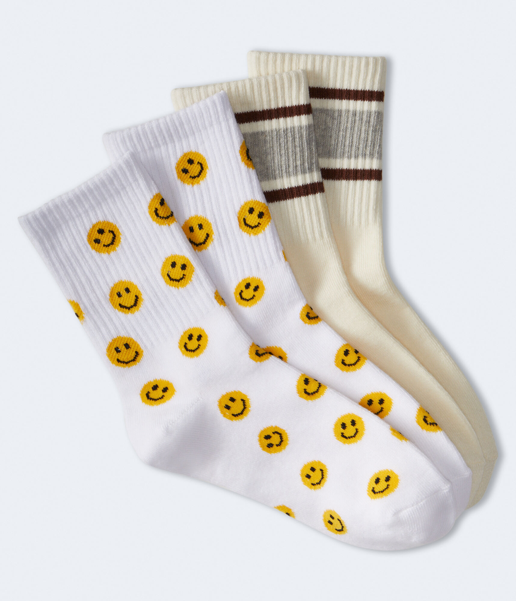 Smileys & Stripes Crew Sock 2-Pack