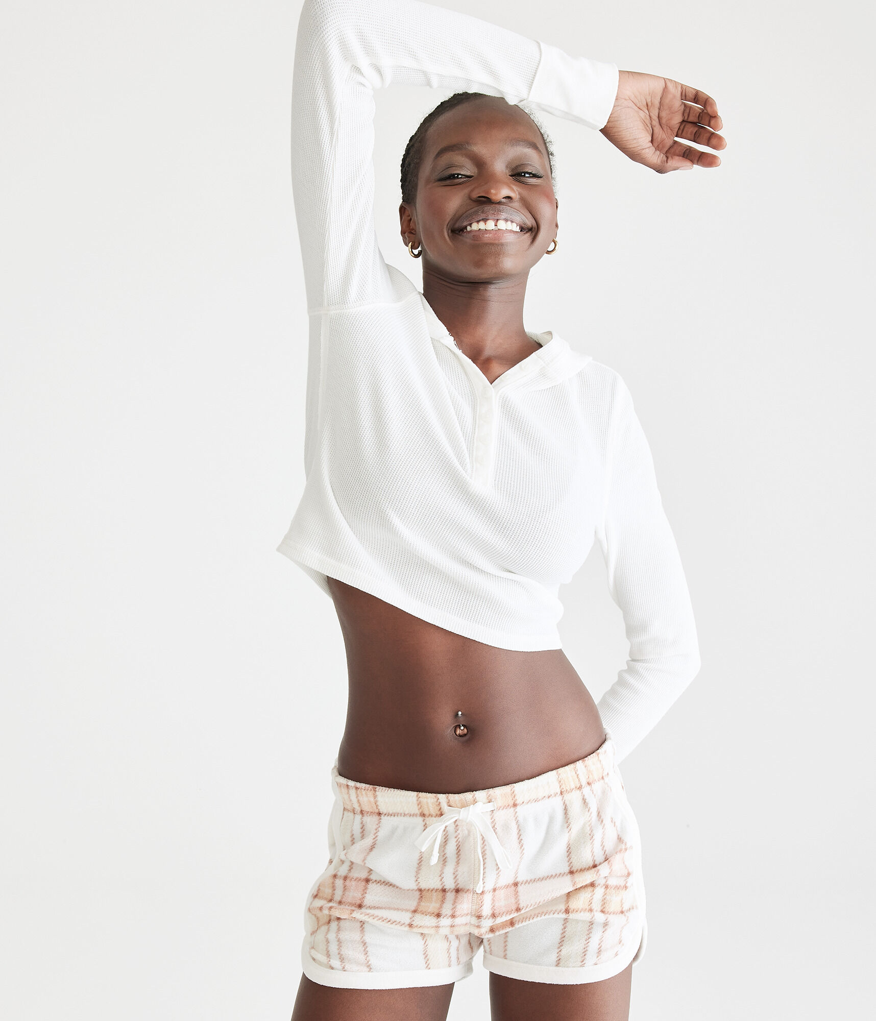 Plaid Polyfleece Sleep Shorts
