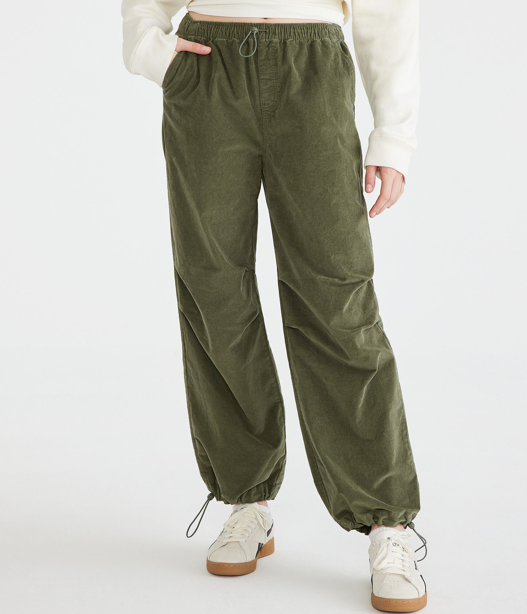 High-Rise Corduroy Parachute Pants