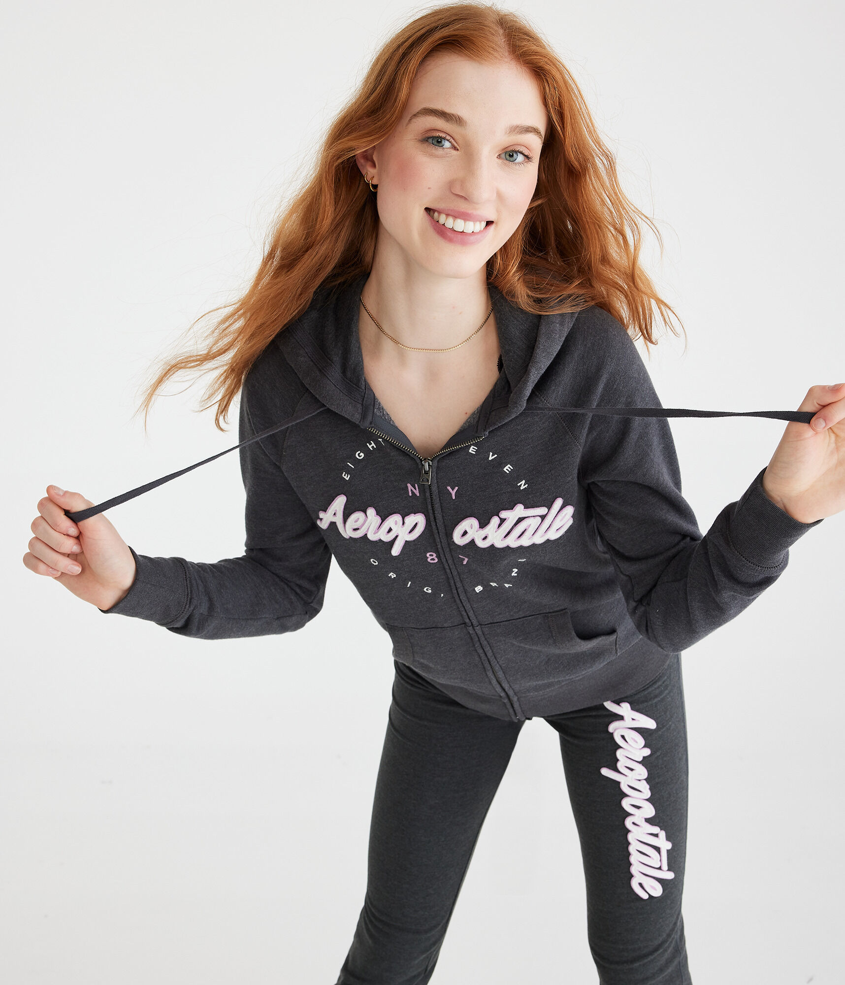 Aeropostale Script Circle Full-Zip Hoodie