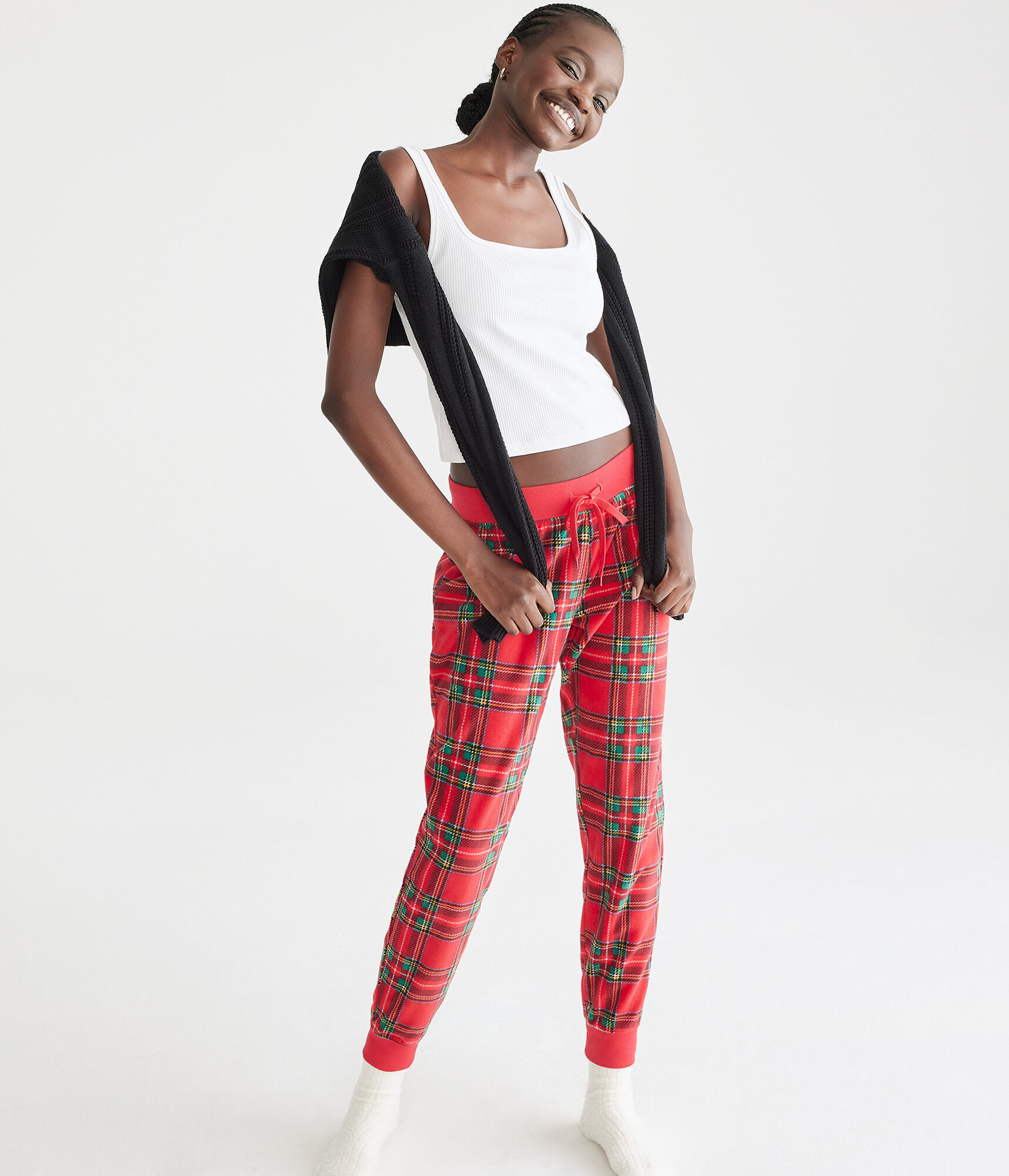 Plaid Polyfleece Sleep Joggers