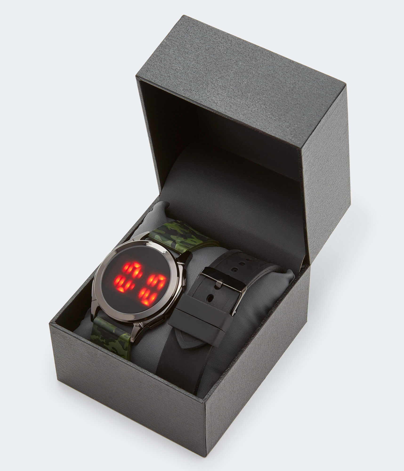 Digital Solid & Camo Strap Watch Set