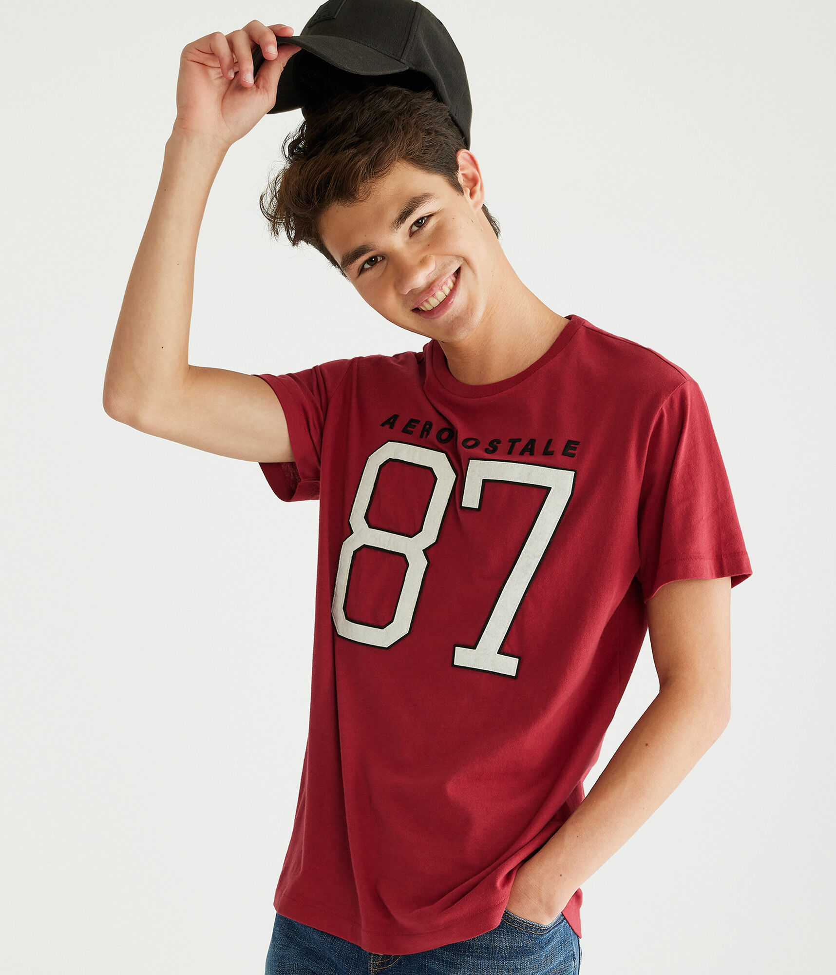 Aeropostale Large 87 Appliqué Graphic Tee