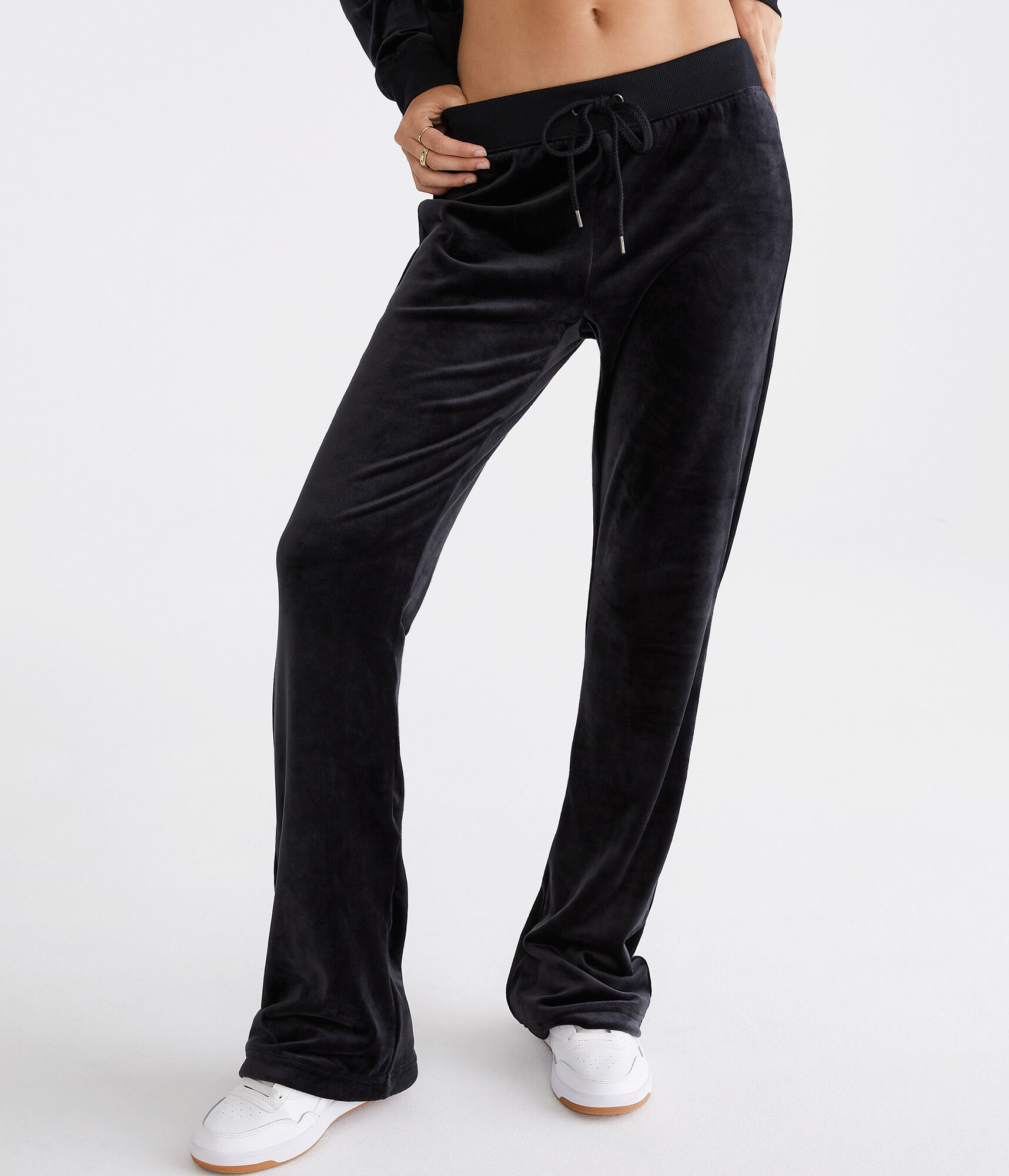 High-Rise Velour Flare Pants