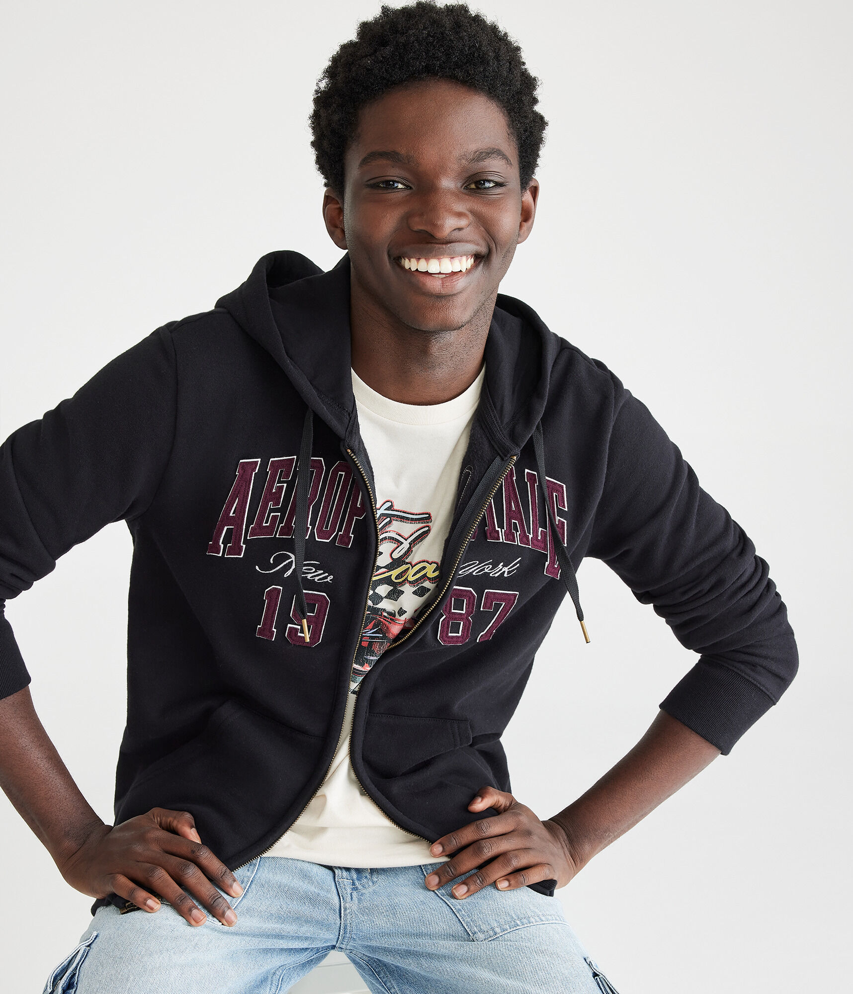 Aeropostale 1987 Heritage Full-Zip Hoodie