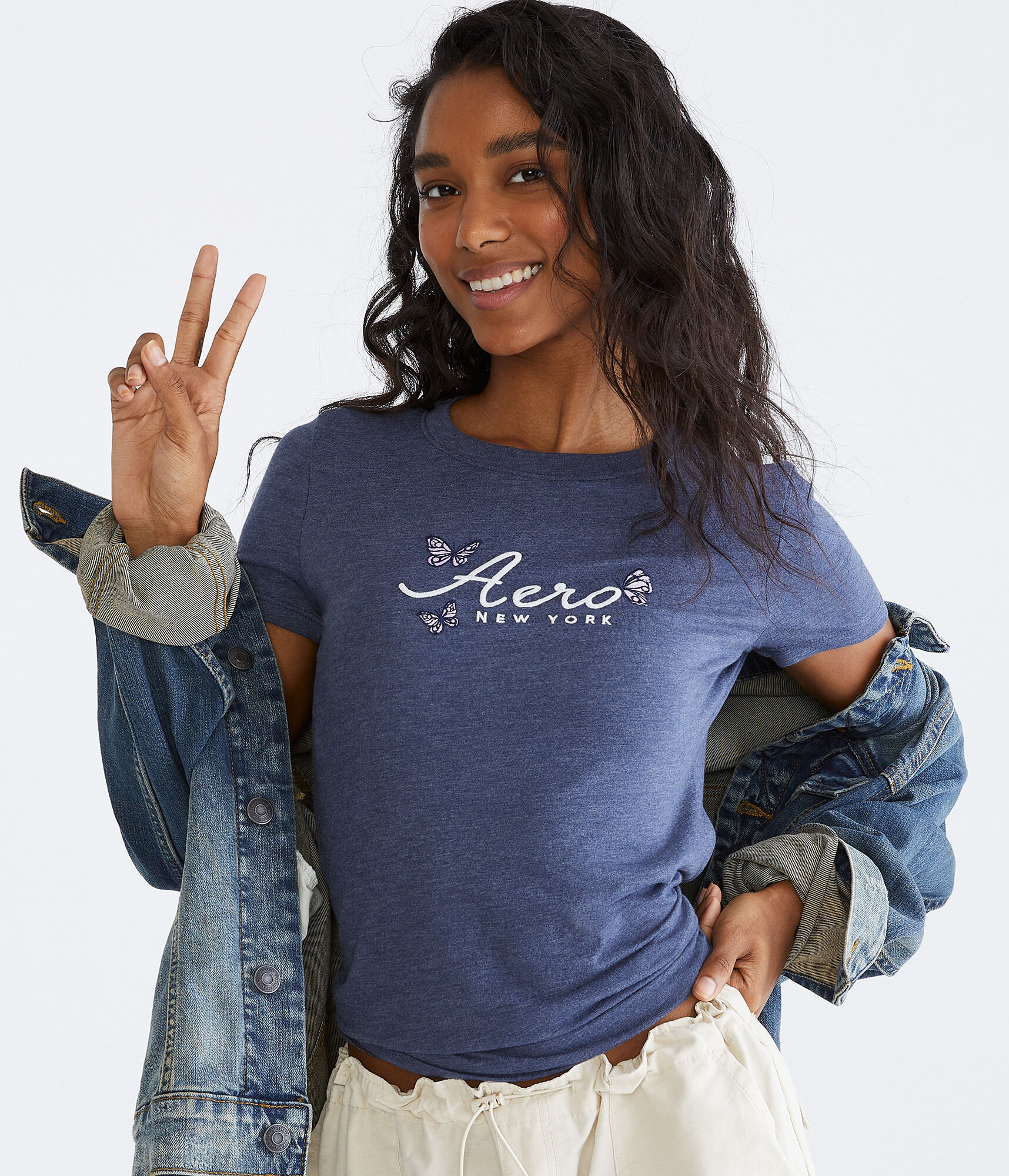 Aero Script Butterflies Graphic Tee