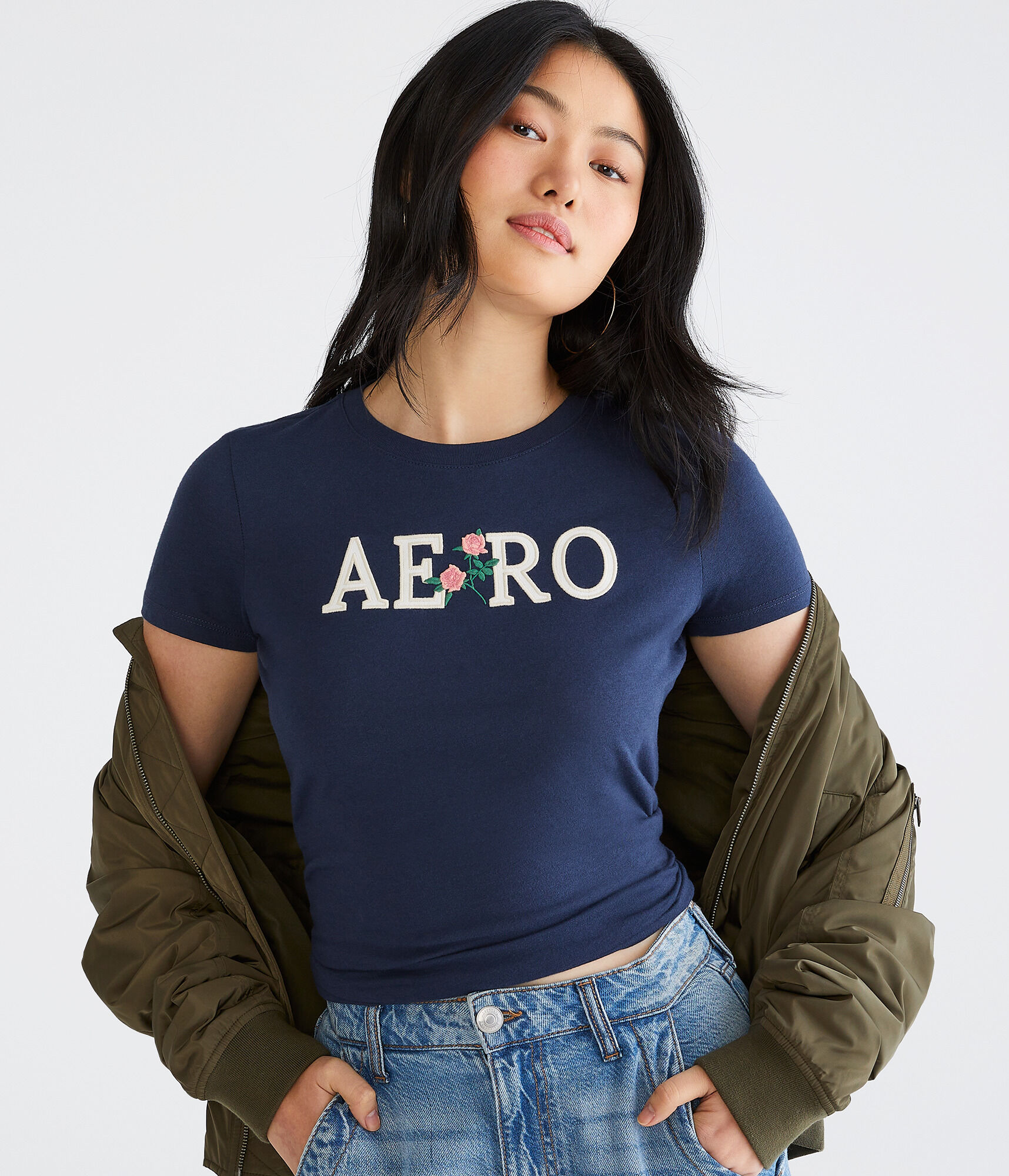 Aero Floral Appliqué Graphic Tee