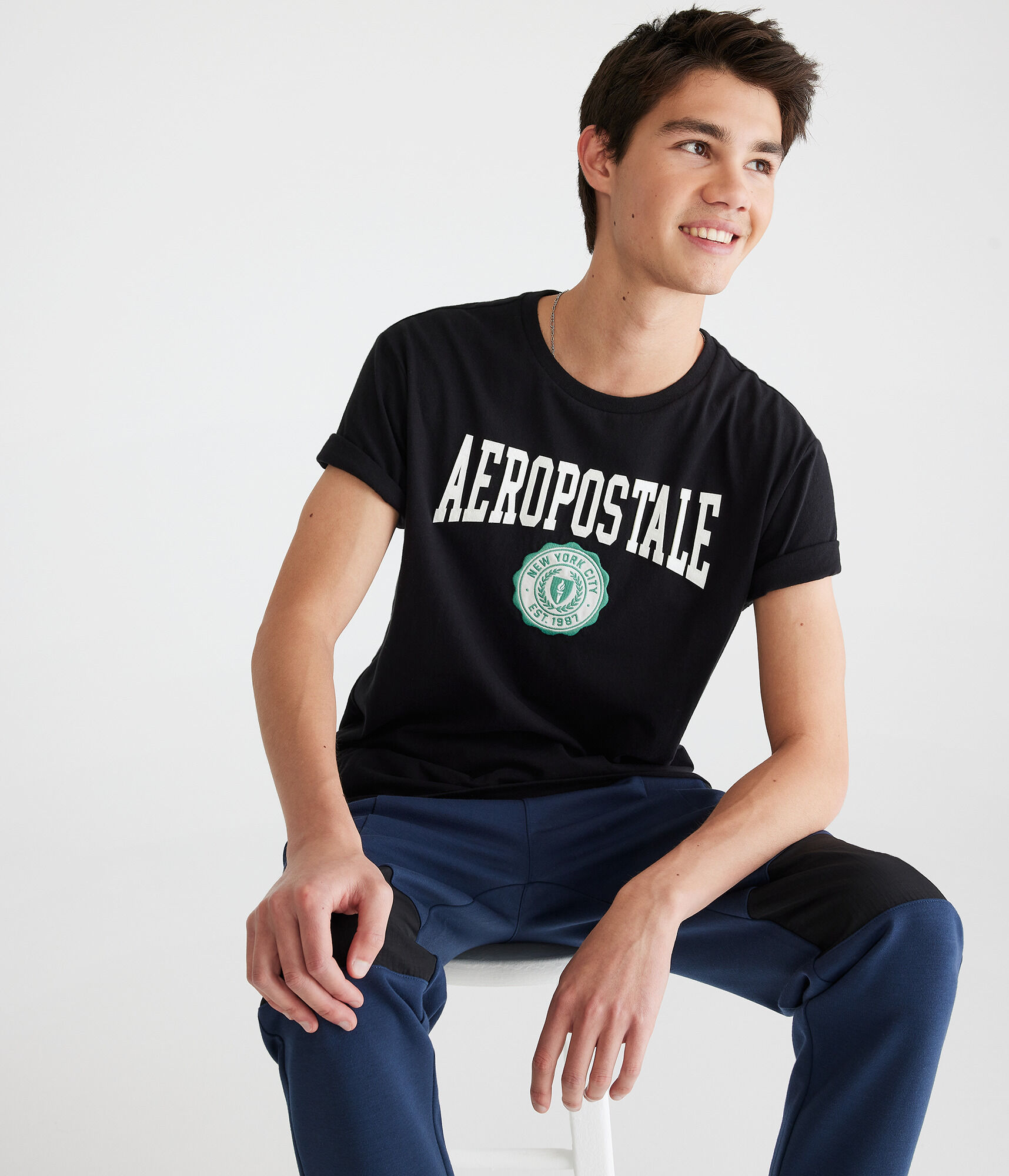 Aeropostale Crest Appliqué Graphic Tee