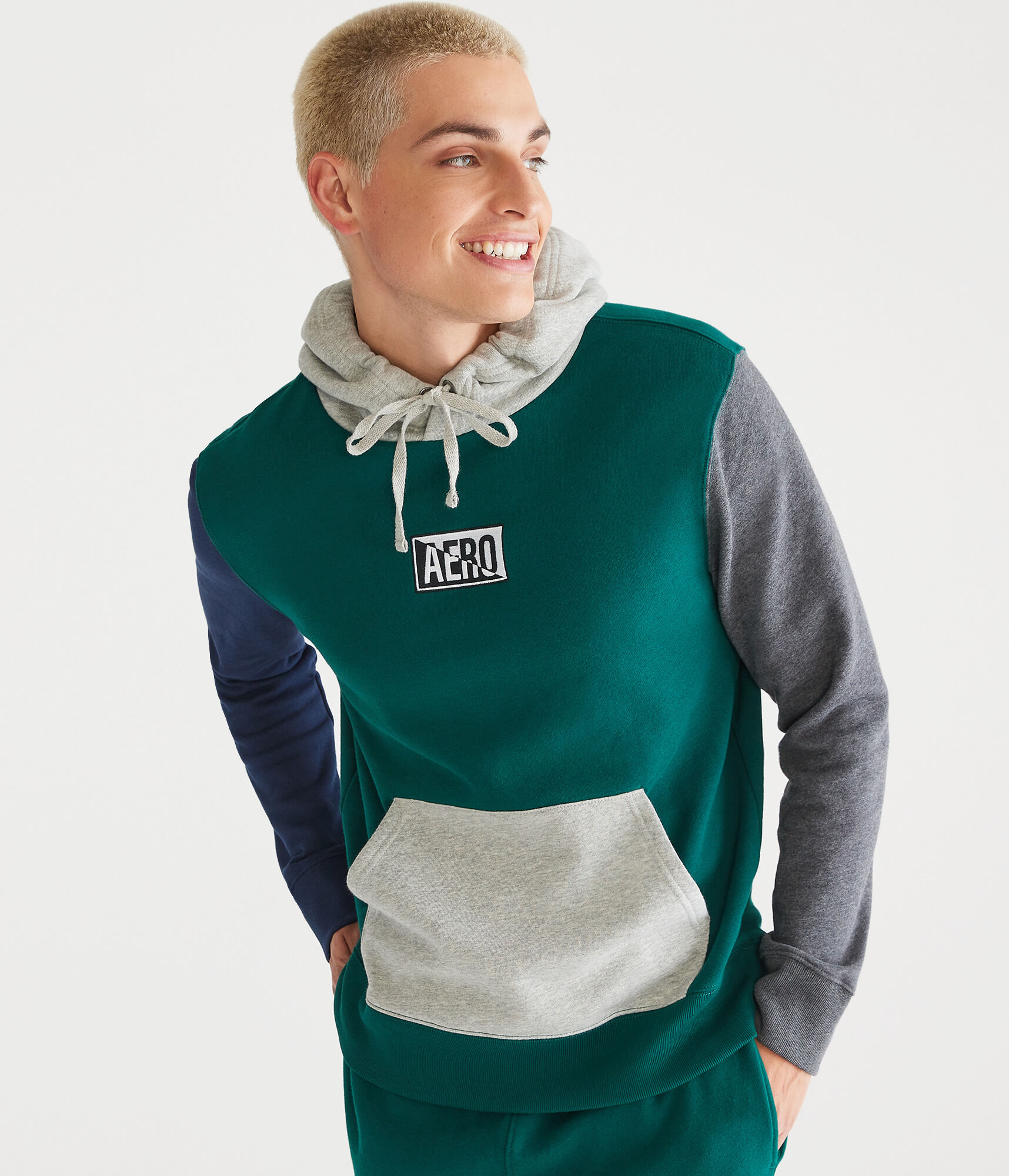 Aero Box Logo Colorblocked Pullover Hoodie