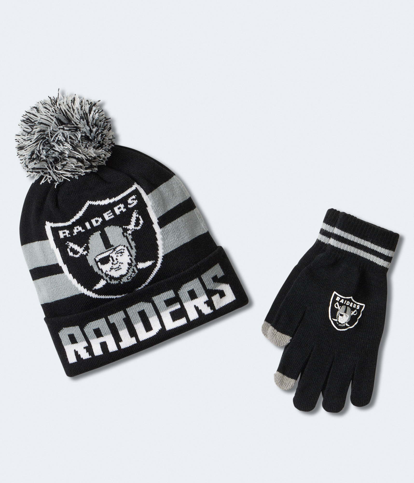 Las Vegas Raiders Hat & Gloves Set