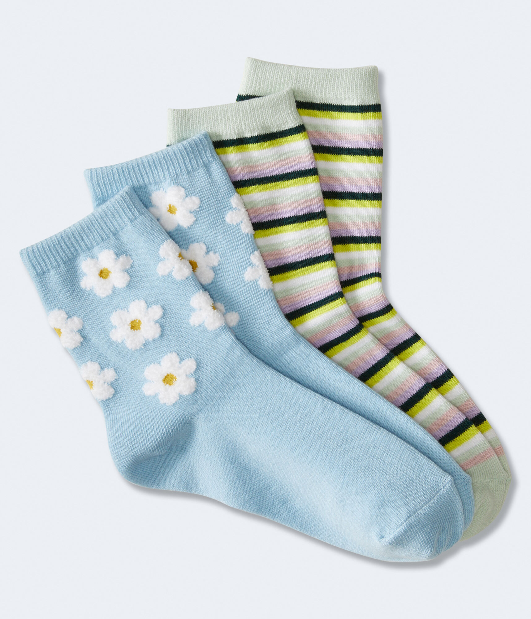 Stripes & Daisies Crew Sock 2-Pack