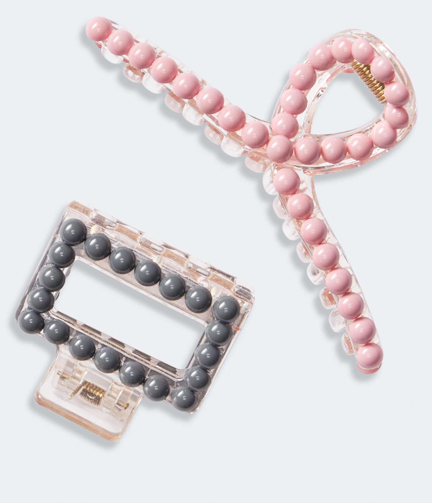 Mixed Shape Beaded Claw Hair Clip 2-Pack
