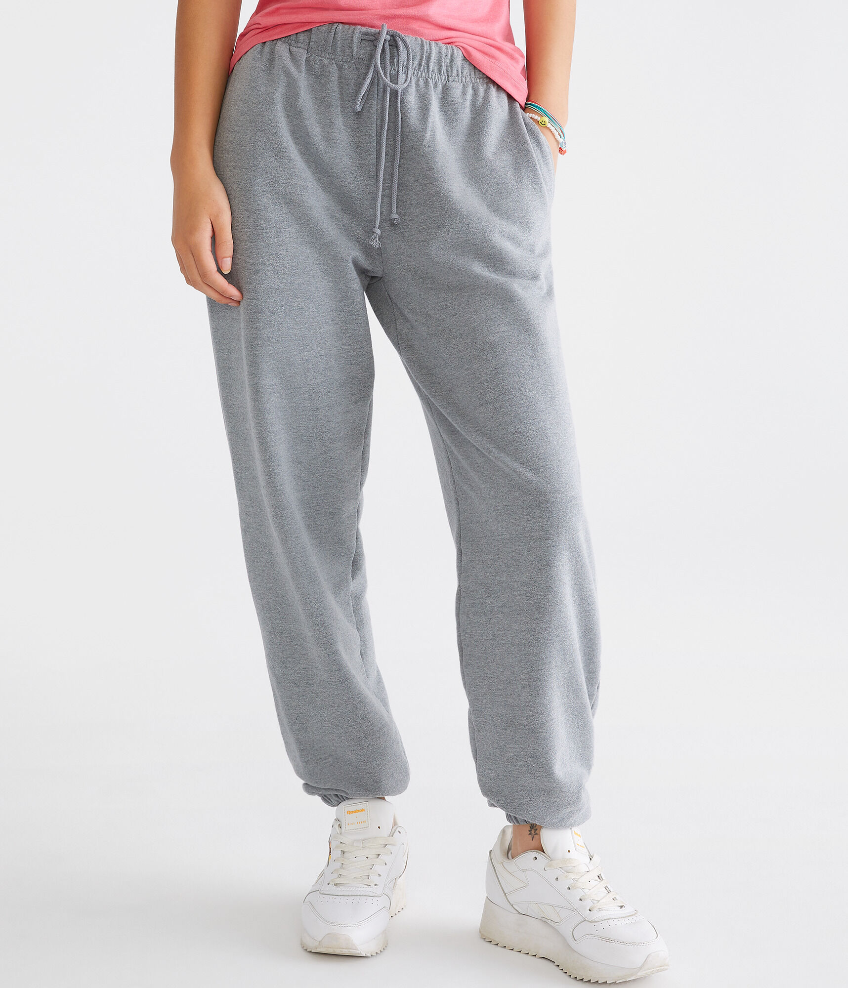 Slouchy High-Rise Cinched Sweatpants