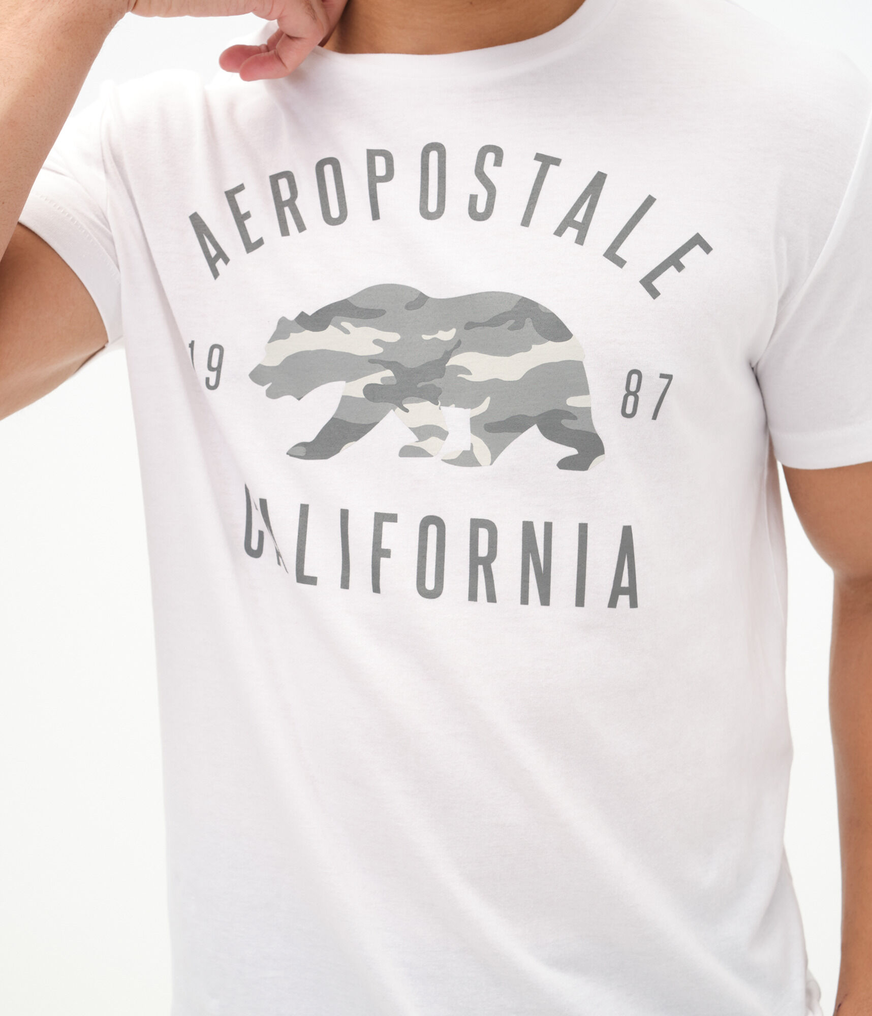 Aeropostale Camo Bear Graphic Tee