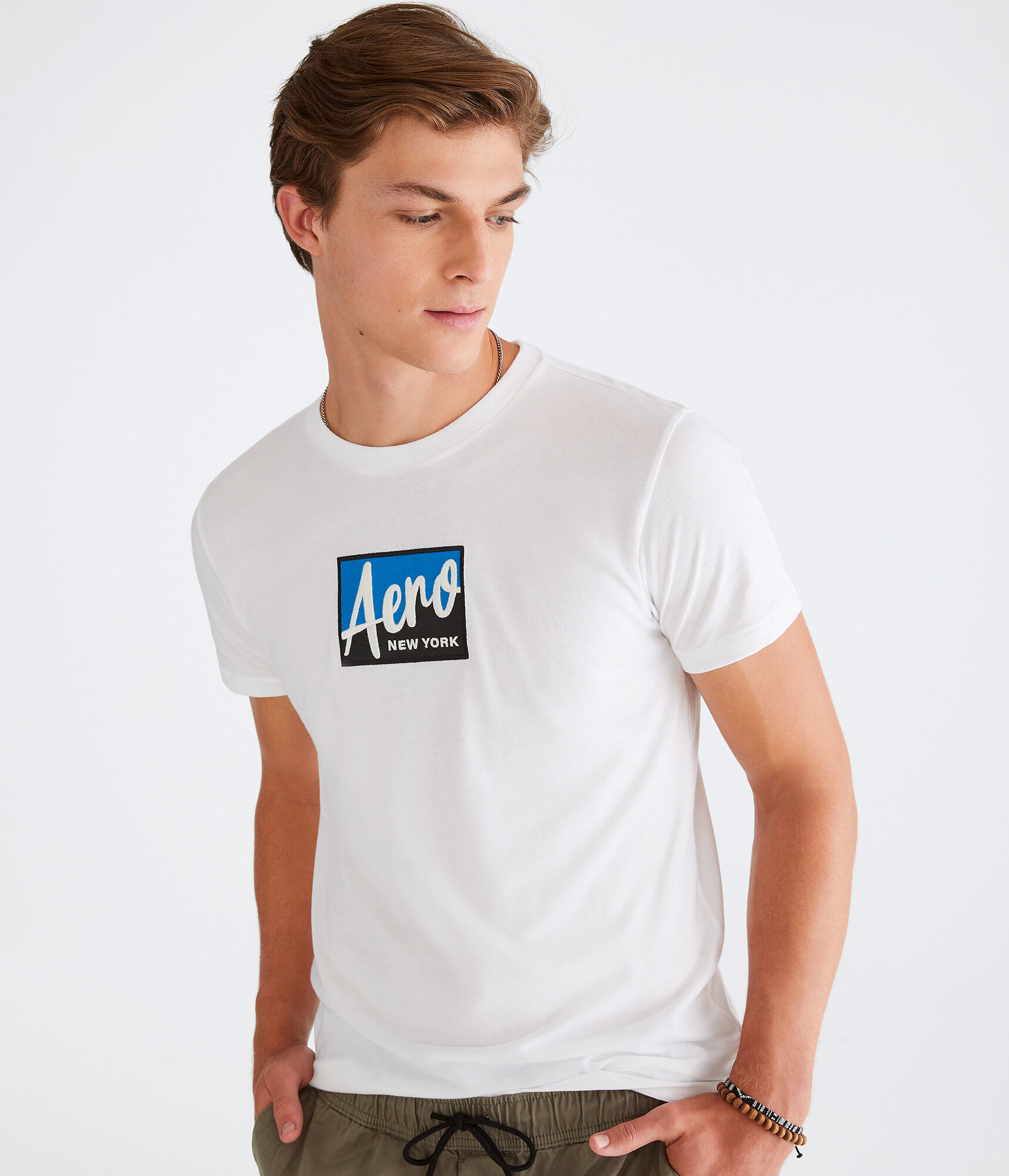 Aero New York Box Logo Appliqué Graphic Tee