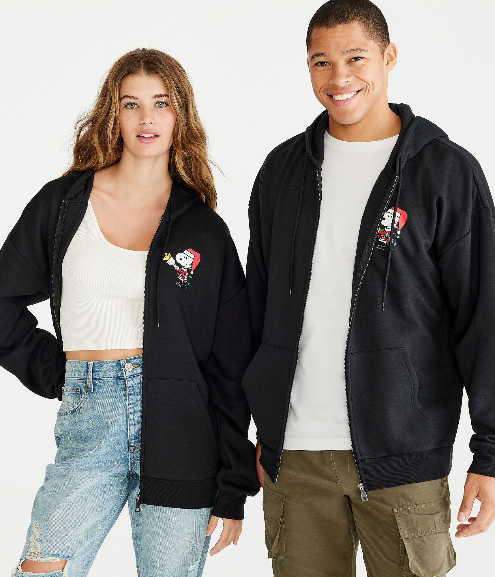 Peanuts® | Aéropostale Santa Snoopy Full-Zip Hoodie