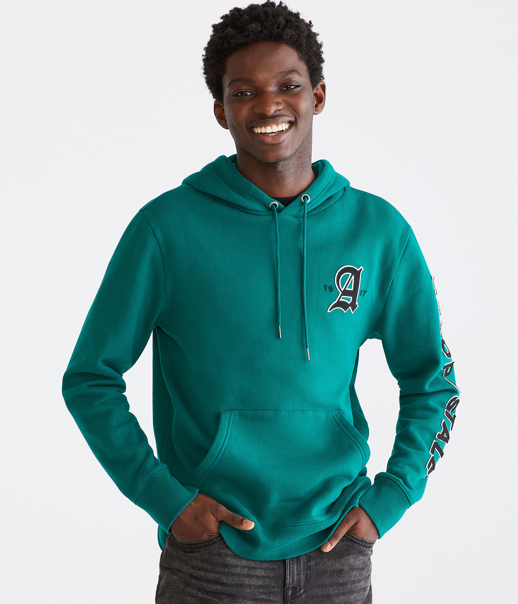 Gothic Aeropostale Logo Pullover Hoodie