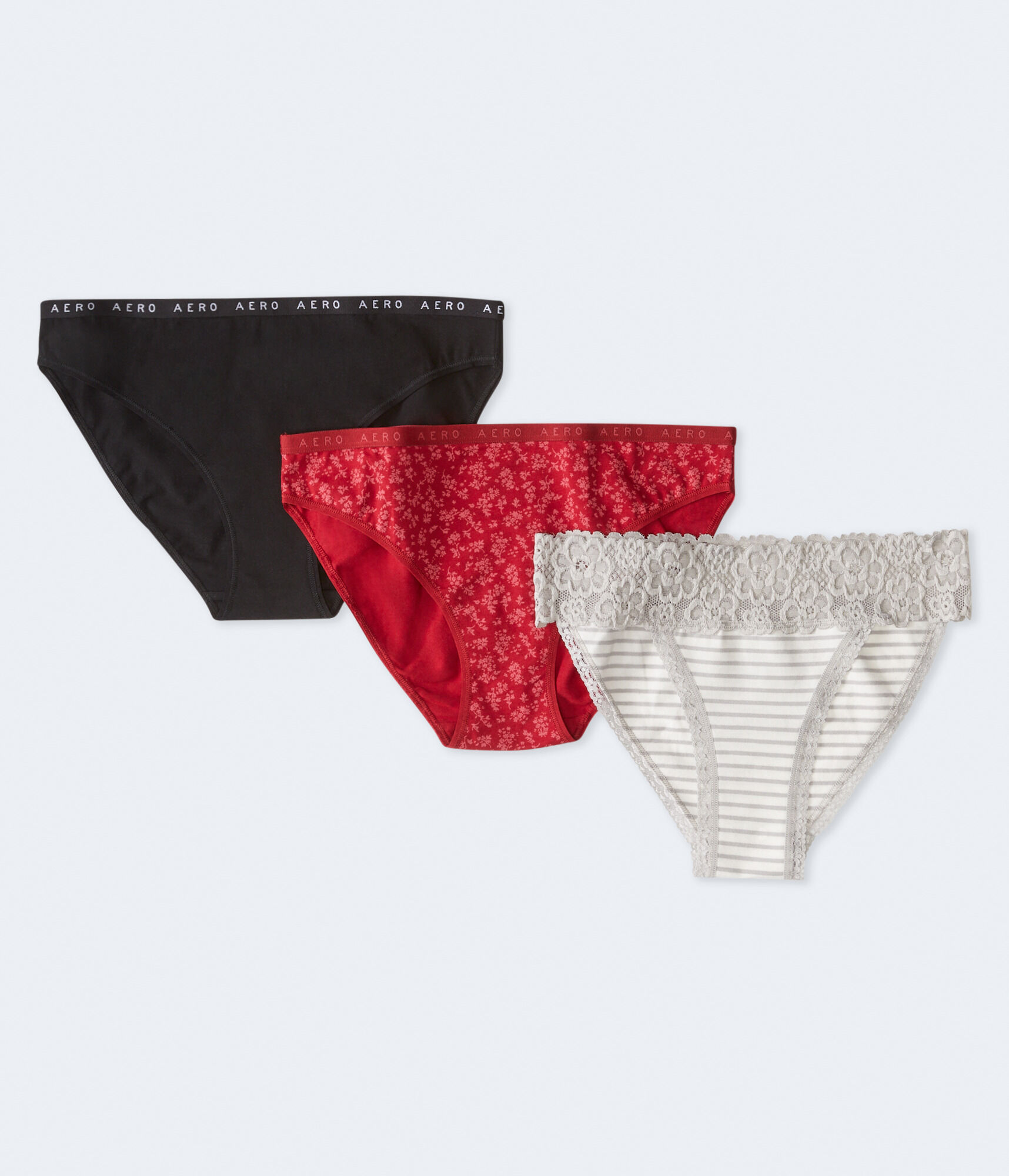 Printed & Solid Bikini 3-Pack