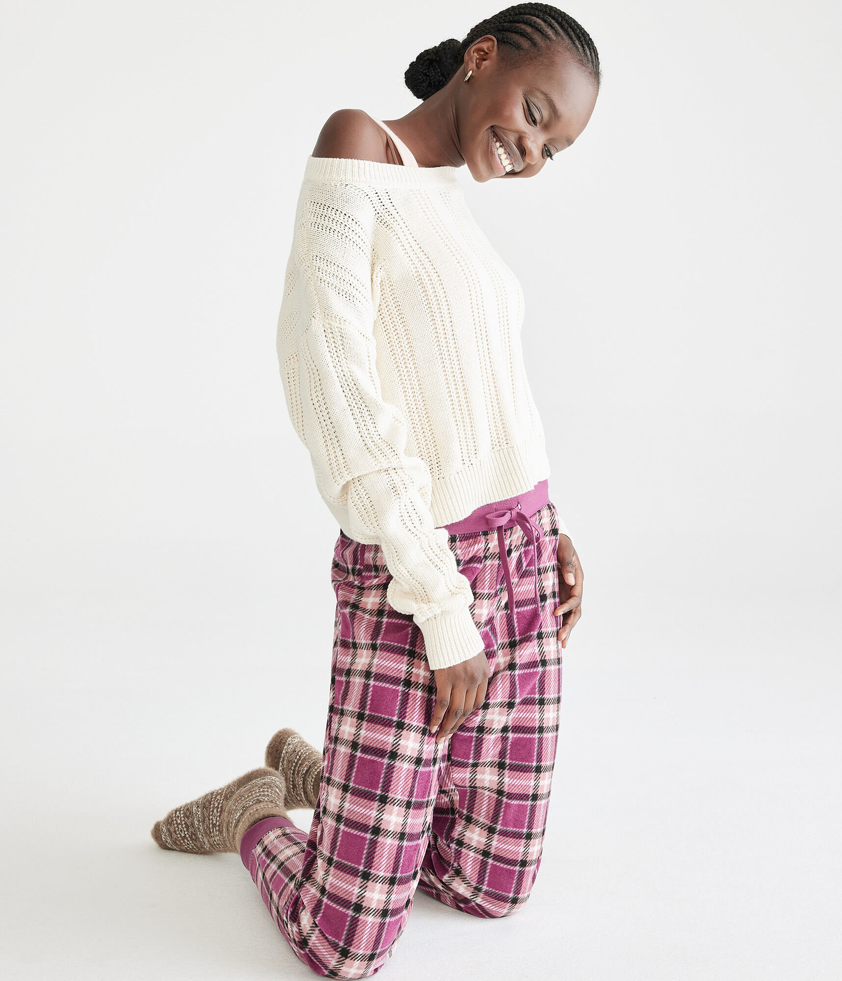 Plaid Polyfleece Sleep Joggers