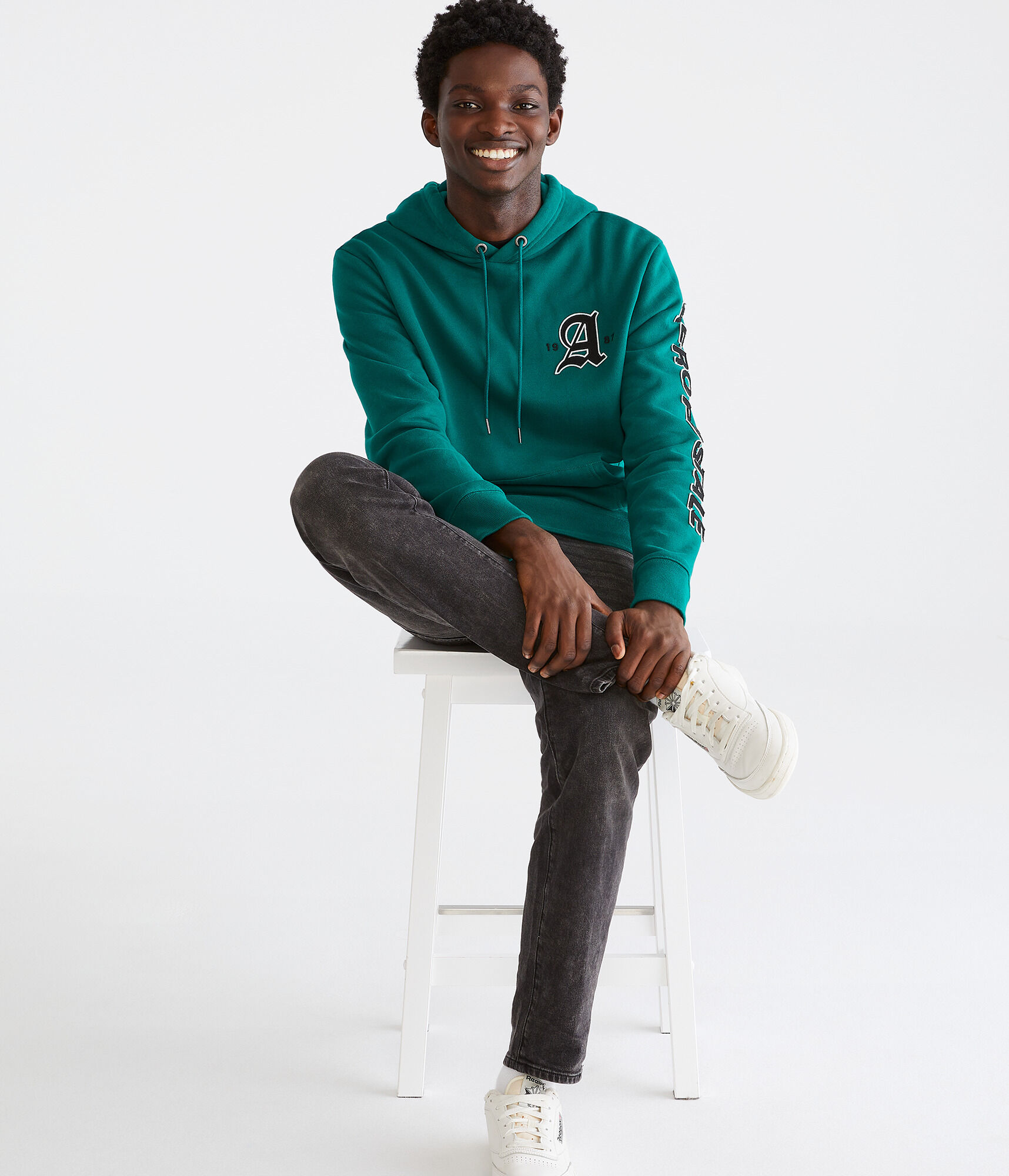 Gothic Aeropostale Logo Pullover Hoodie