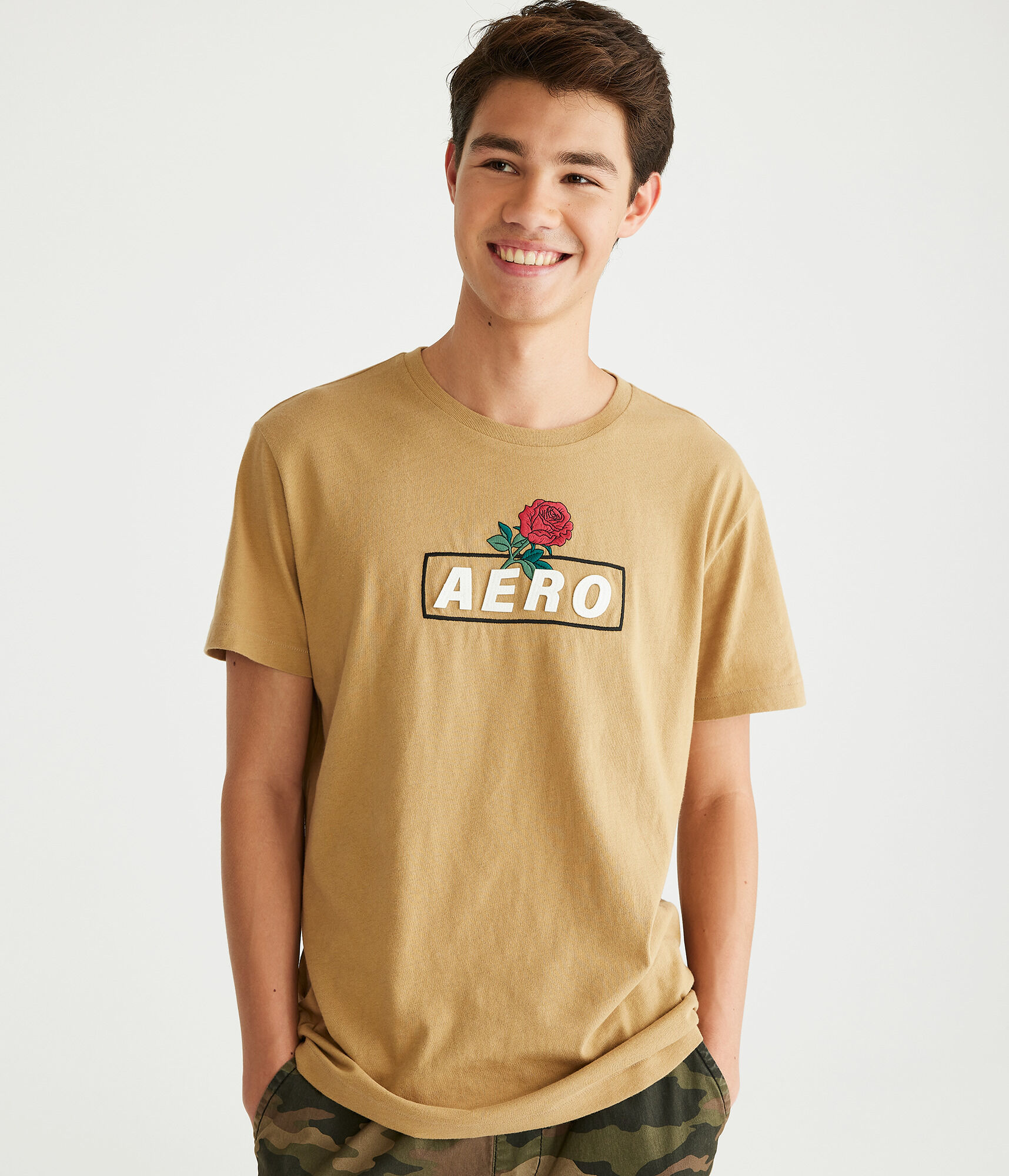 Aero Rose Box Logo Appliqué Graphic Tee