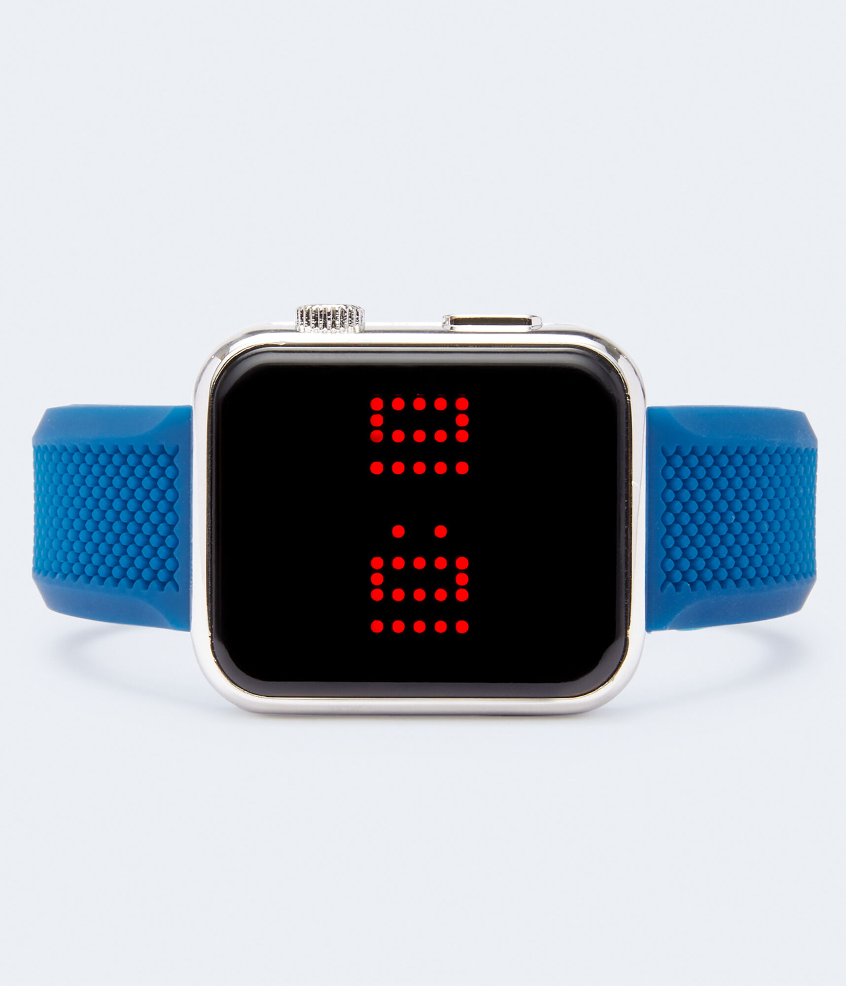 Rectangular Textured Rubber Digital Watch