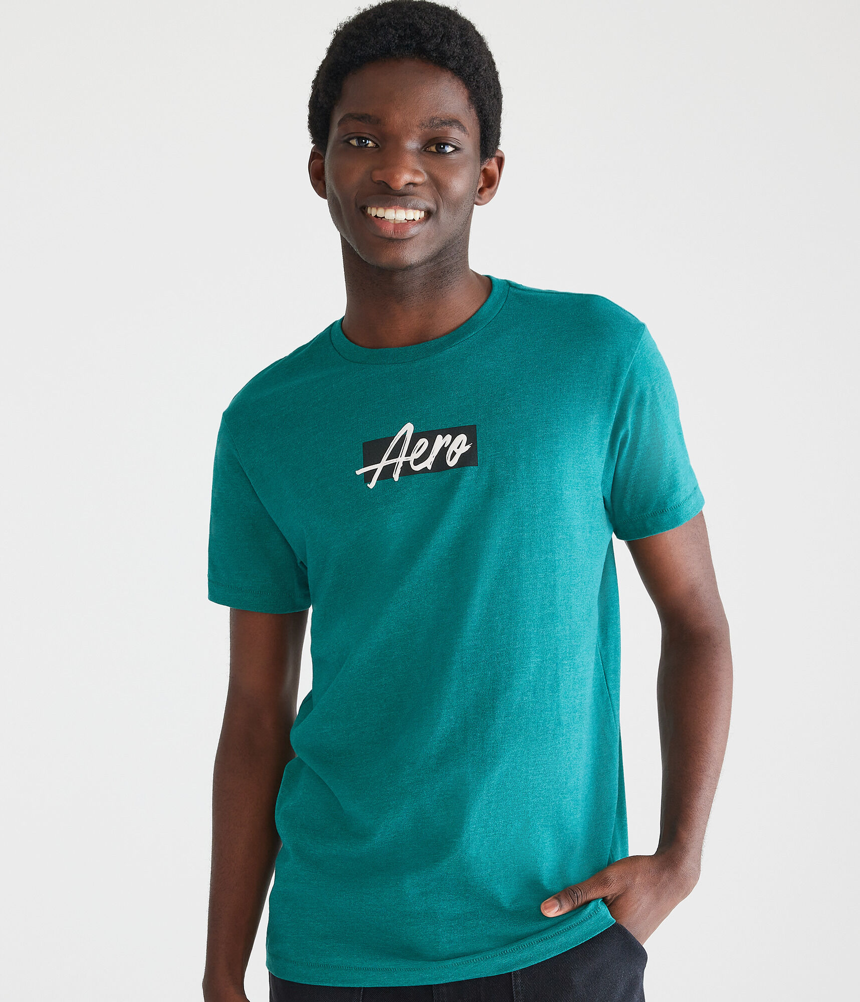Aero Script Box Logo Graphic Tee