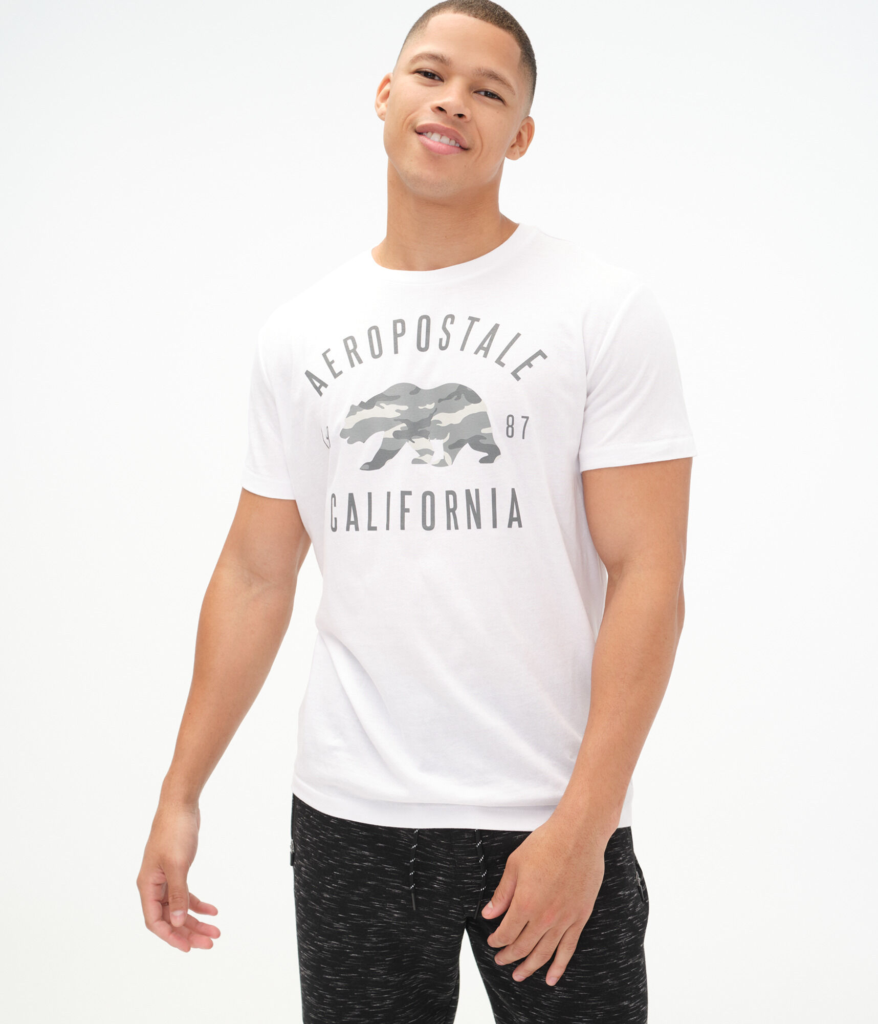 Aeropostale Camo Bear Graphic Tee