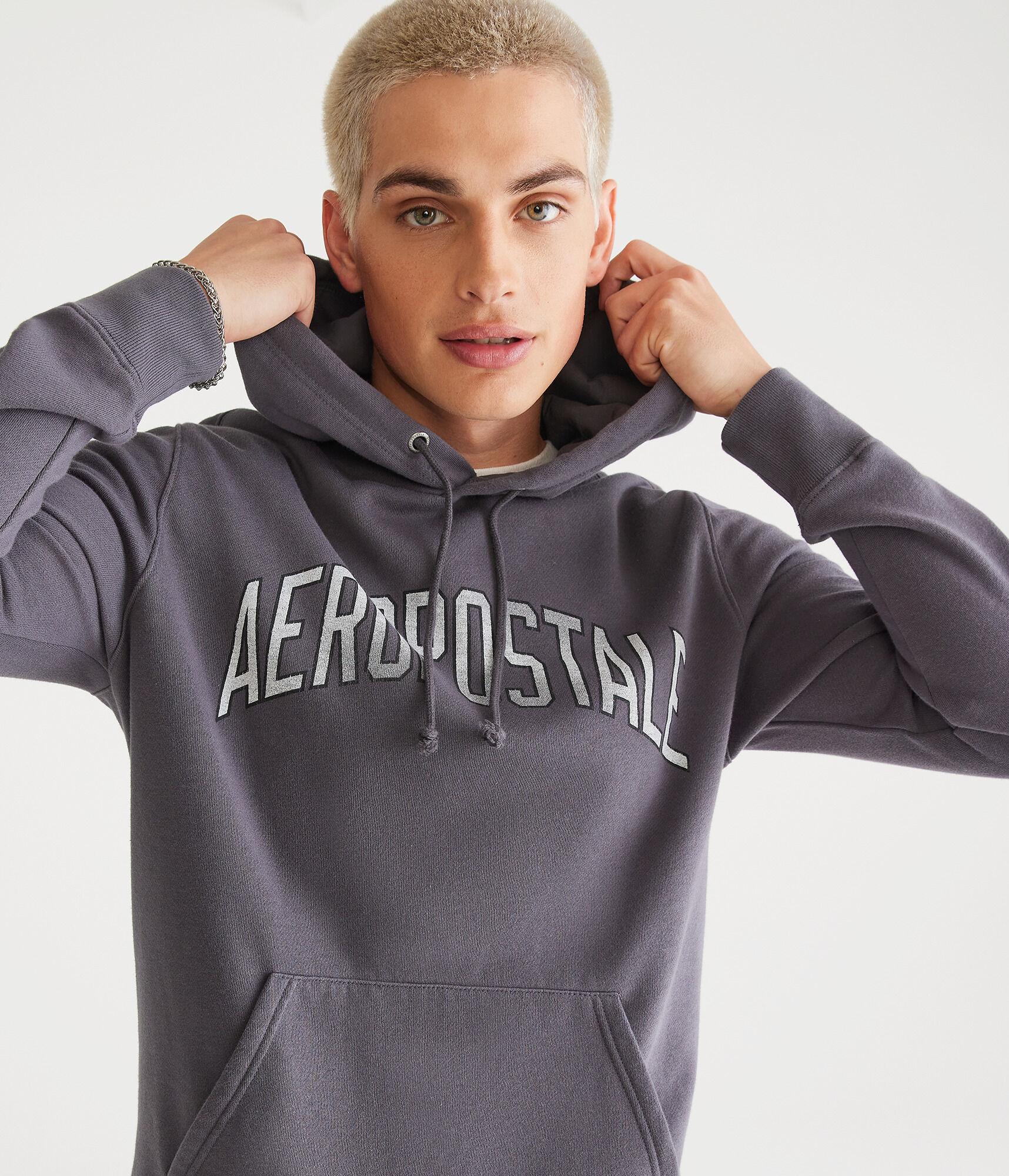 Aeropostale Arch Washed Pullover Hoodie