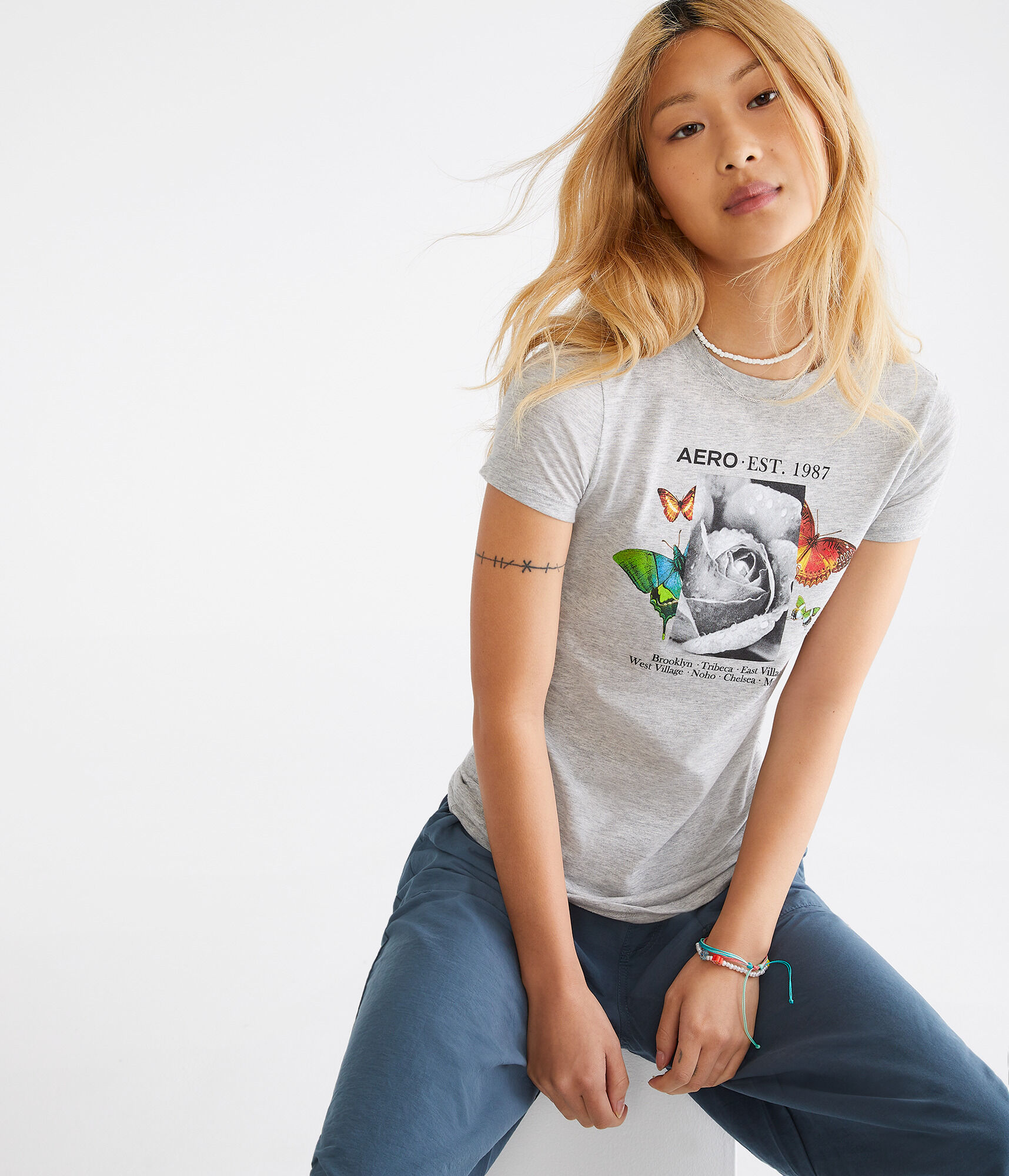 Aero Rose Butterfly Graphic Tee