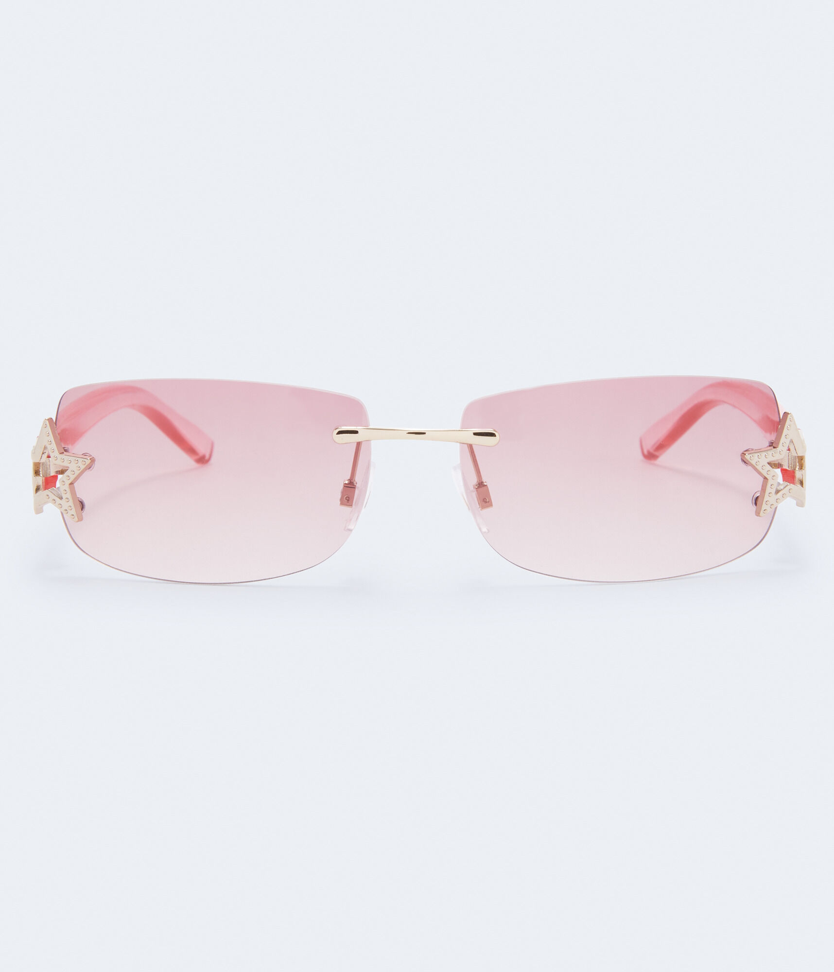 Rimless Rectangular Star Sunglasses