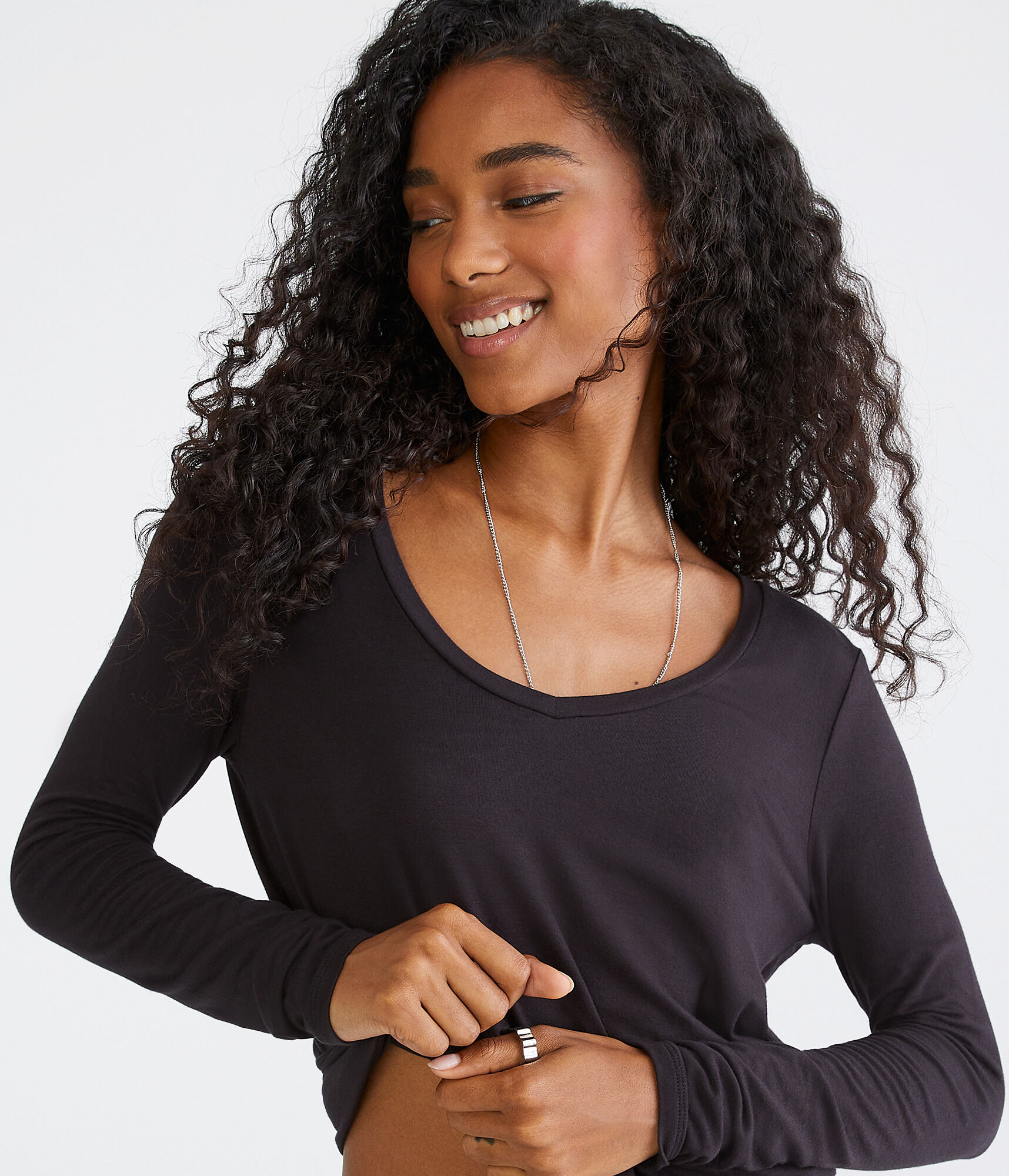 Long Sleeve Seriously Soft V-Neck Tee