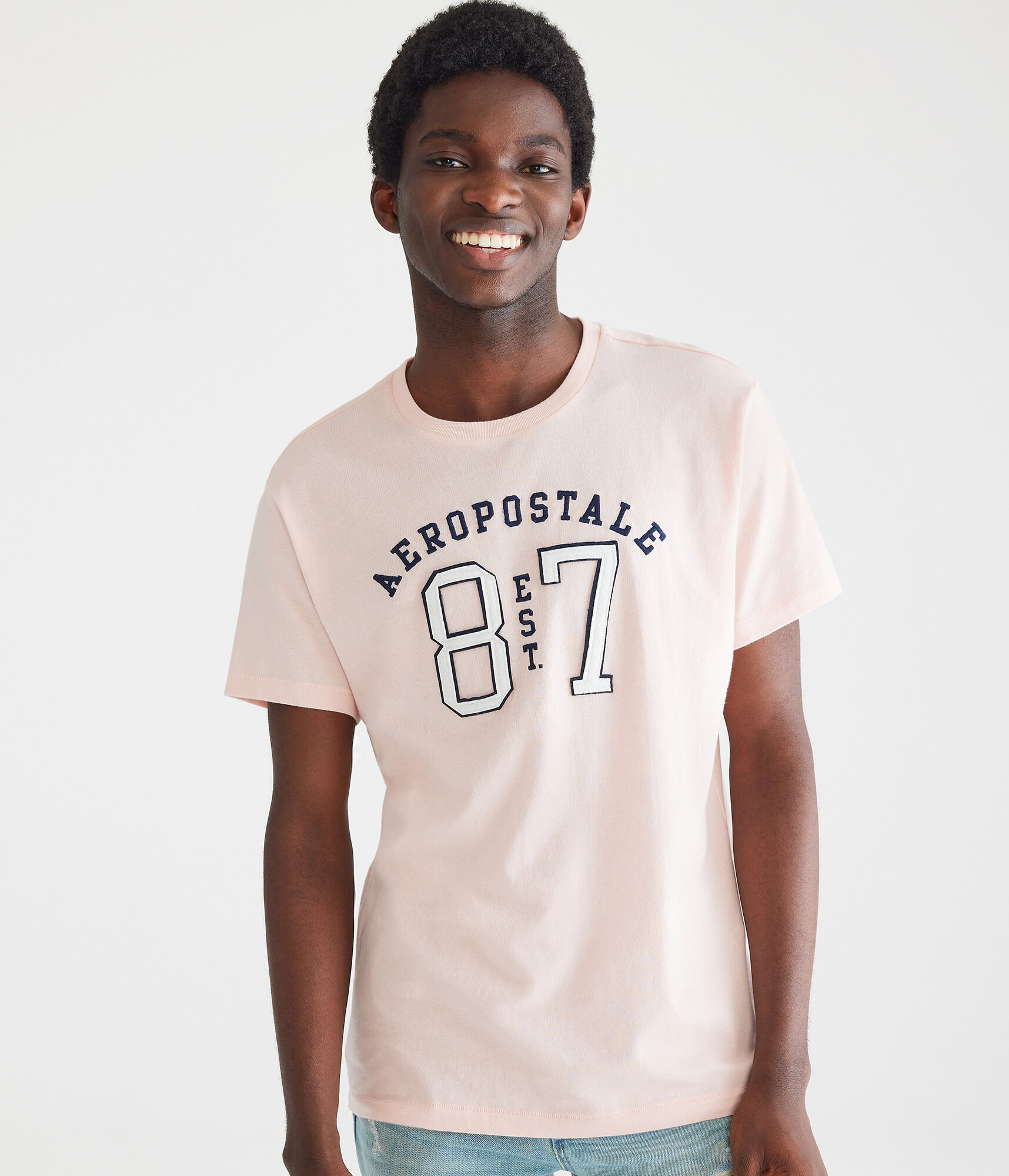 Aeropostale Split 87 Appliqué Graphic Tee