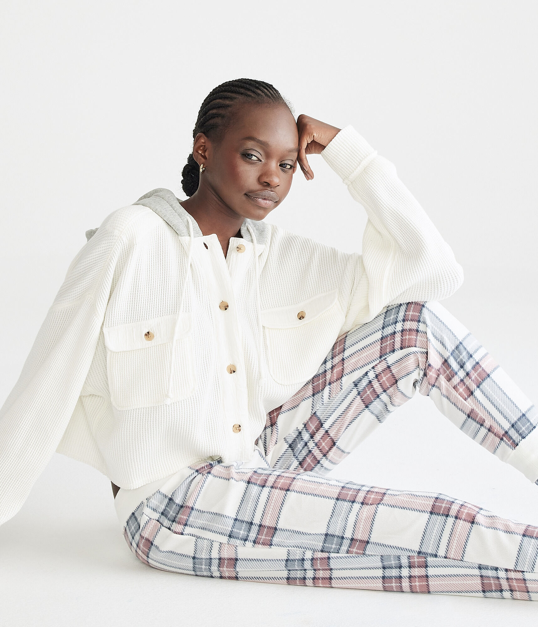 Plaid Polyfleece Sleep Joggers