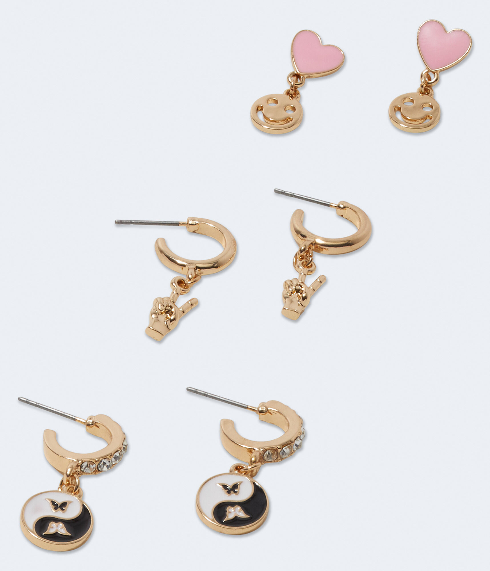 Charmed Huggie Hoop & Stud Earring 3-Pack