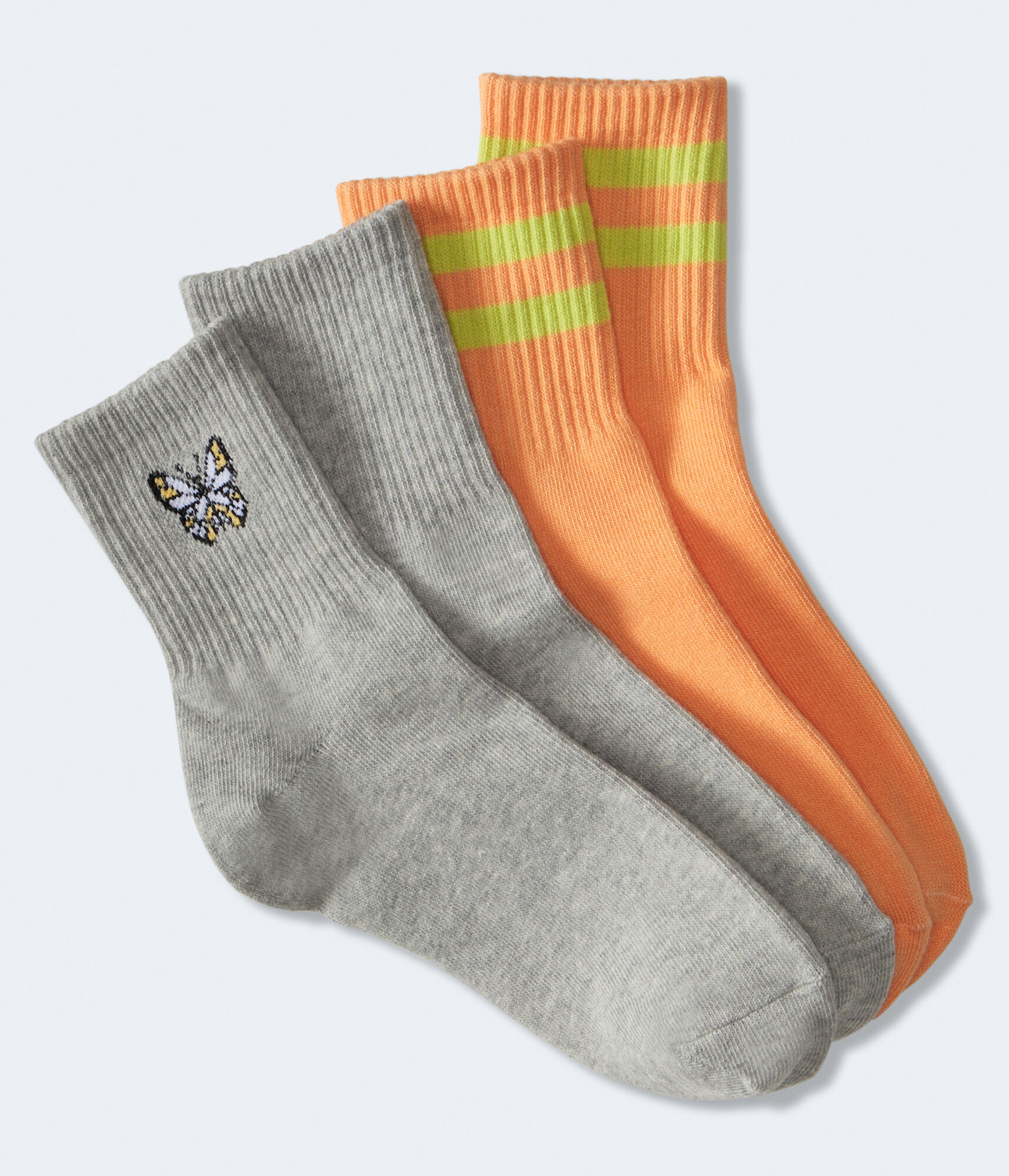 Butterfly & Stripes Crew Sock 2-Pack