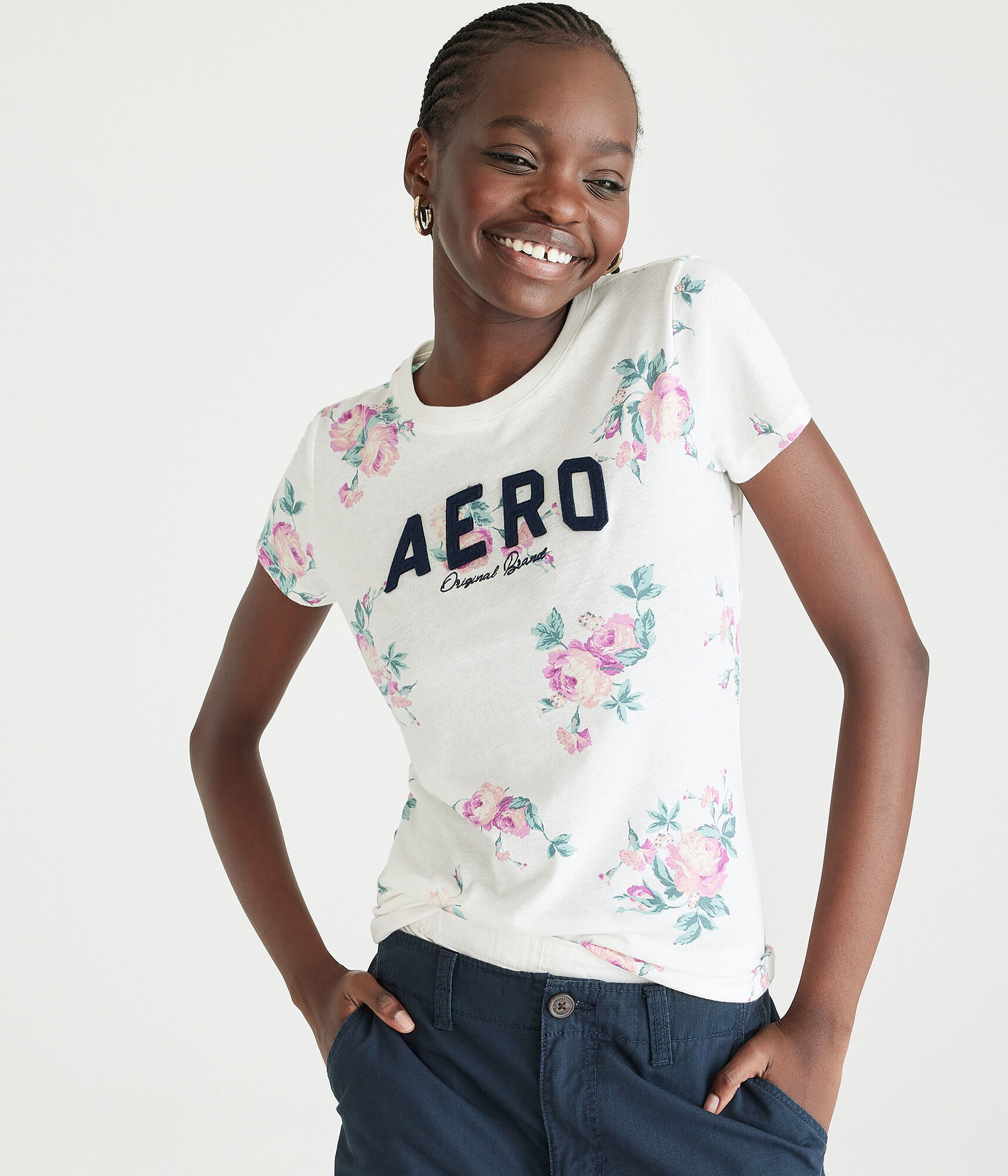 Aero Floral Appliqué Graphic Tee