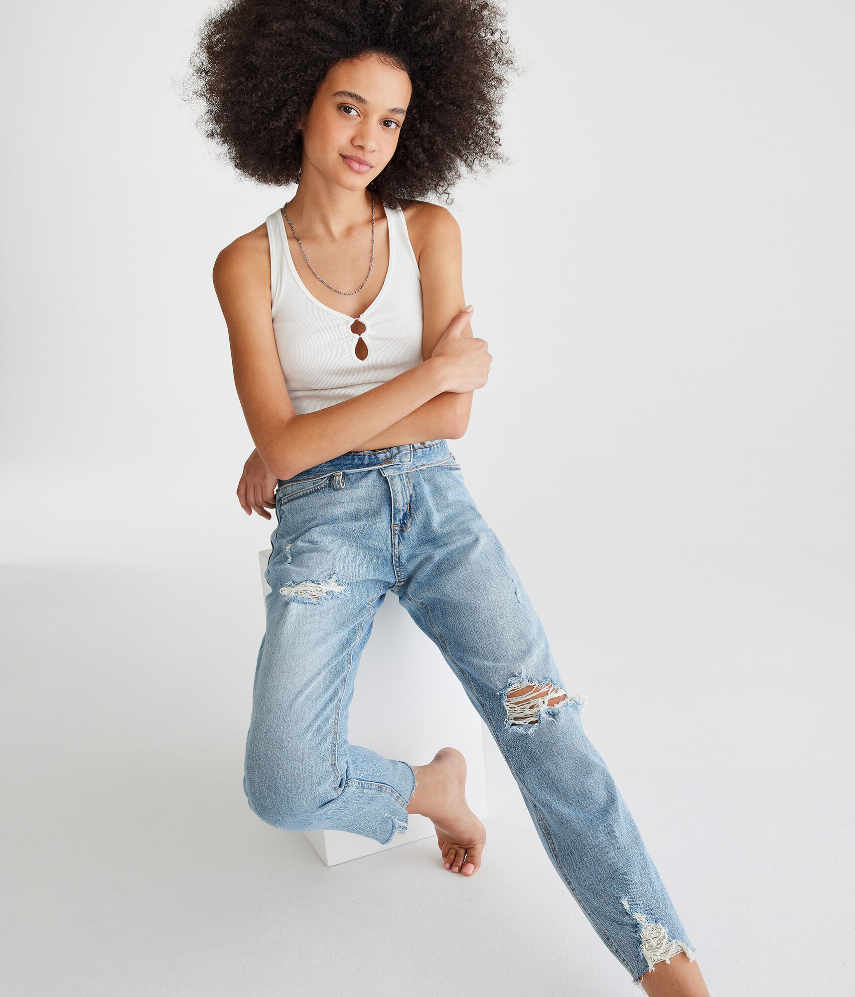 High-Rise Stretch Mom Jean