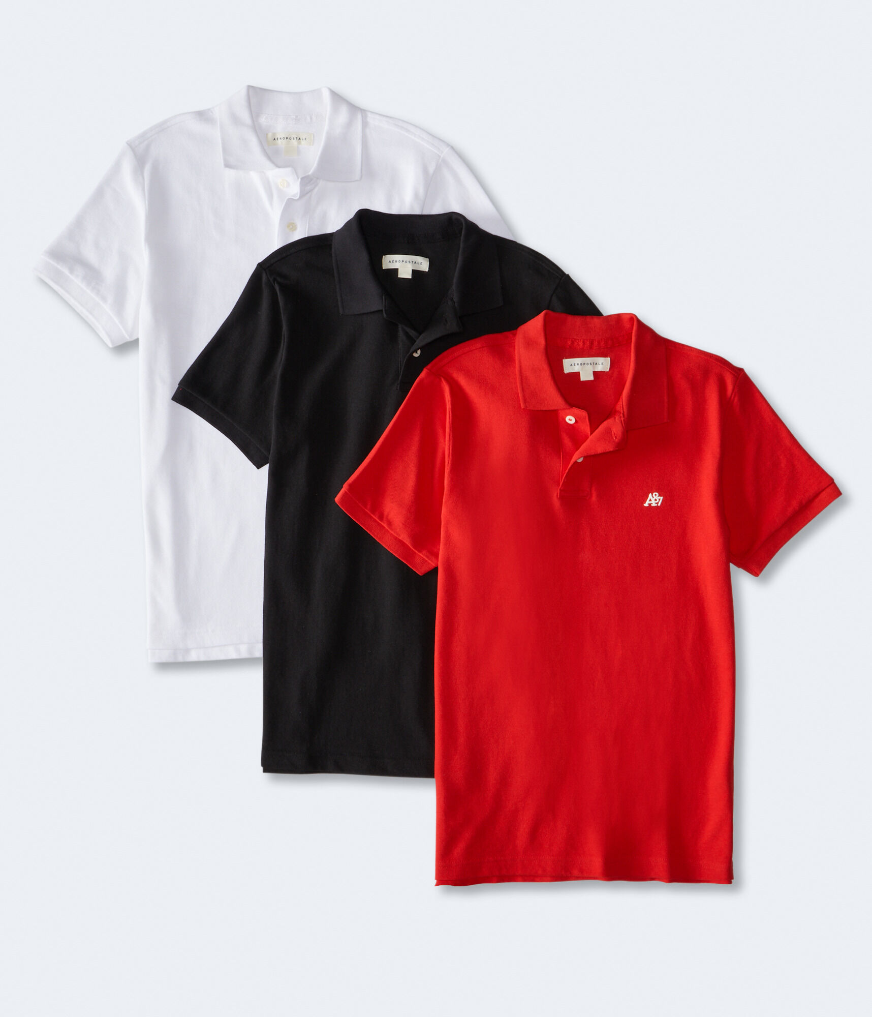 A87 Logo Piqué Polo 3-Pack