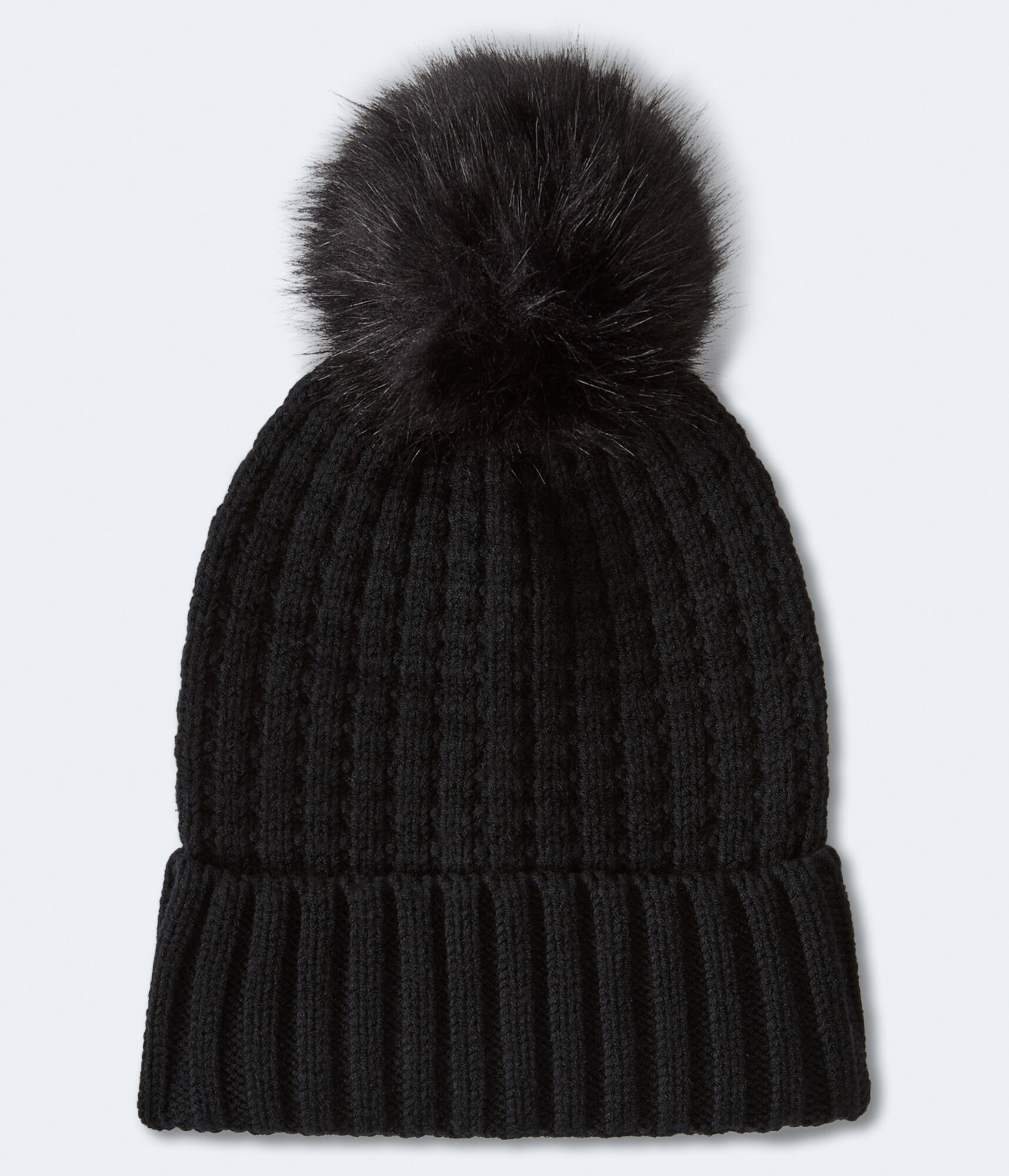 Rib-Knit Pom Hat