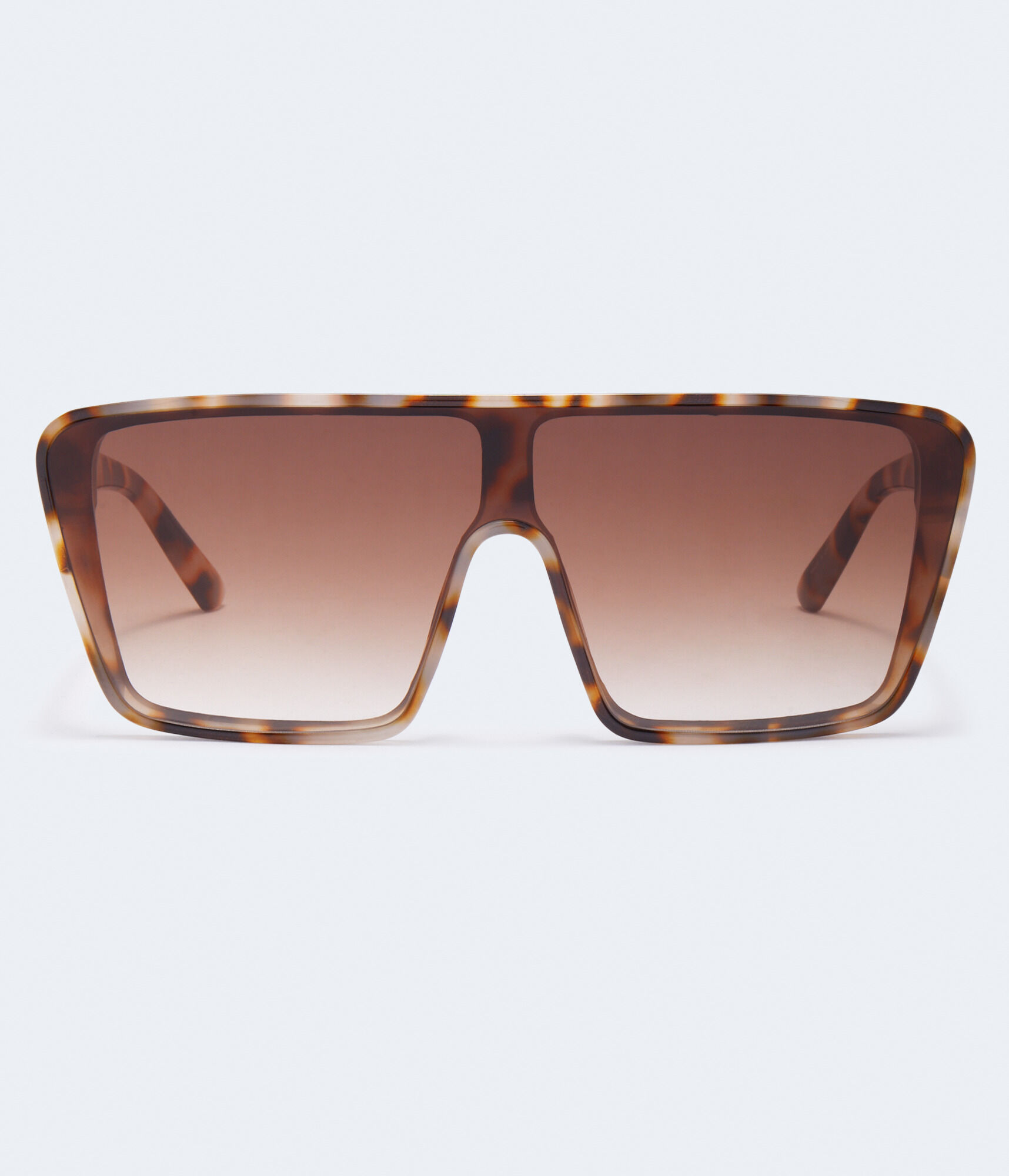 Tortoiseshell Oversized Shield Sunglasses