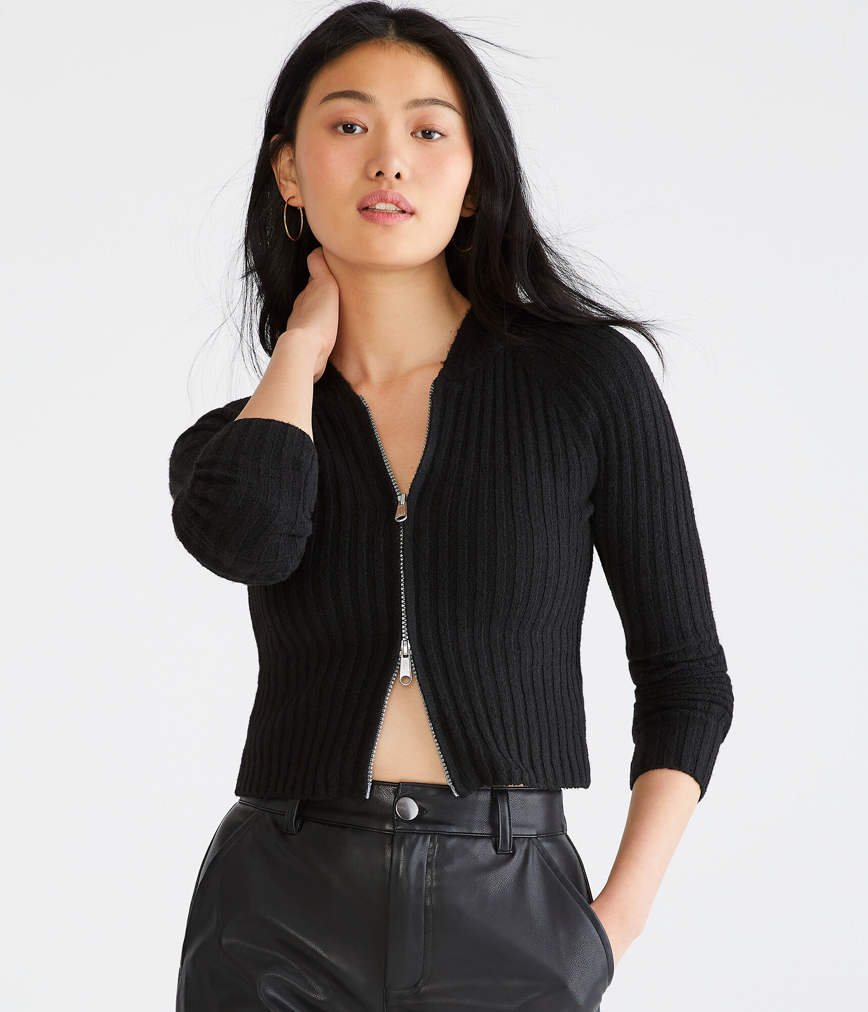 Cozy Cropped Sweater Hoodie